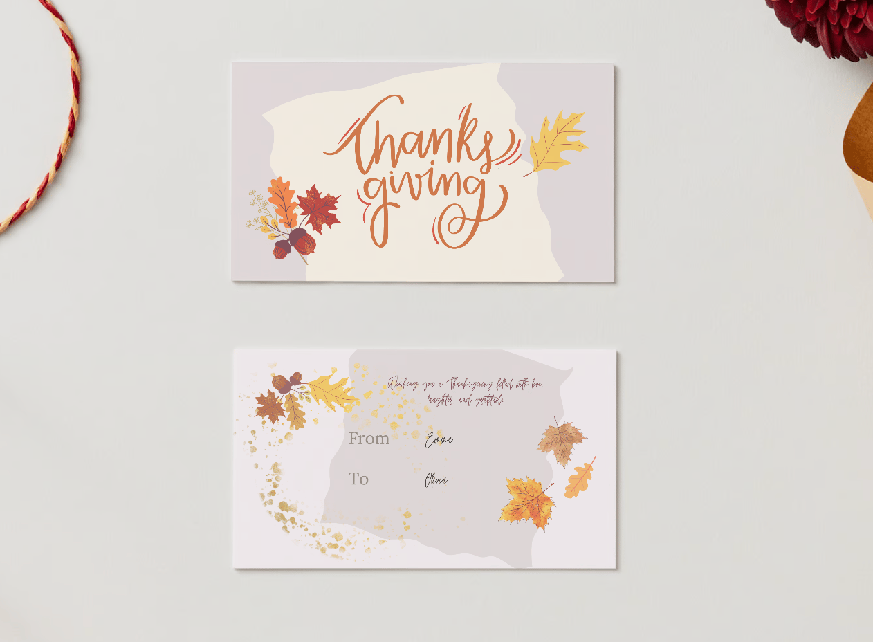 Pastel Fall Design Canva Template Bundle | 6 Customizable Designs | Holiday Season Digital Download. Mock gift/favor tag