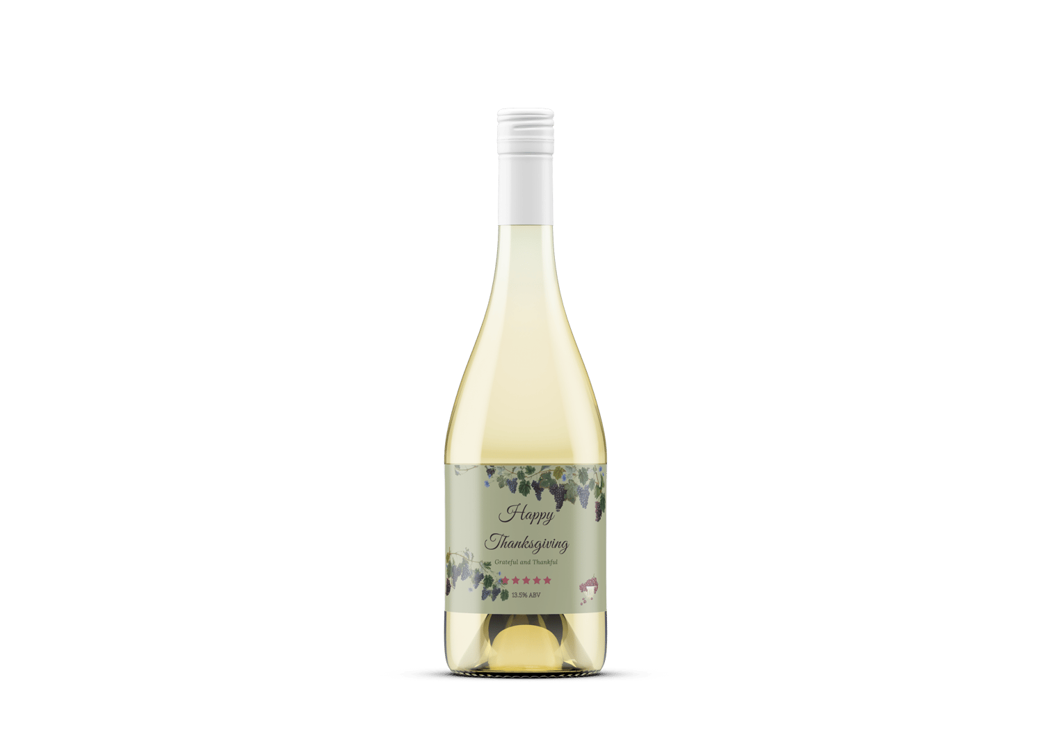 Elegant Grape Harvest Canva Template Bundle | 6 Customizable Designs | Holiday Season Digital Download. Mock sticker label landscape on wine bottle