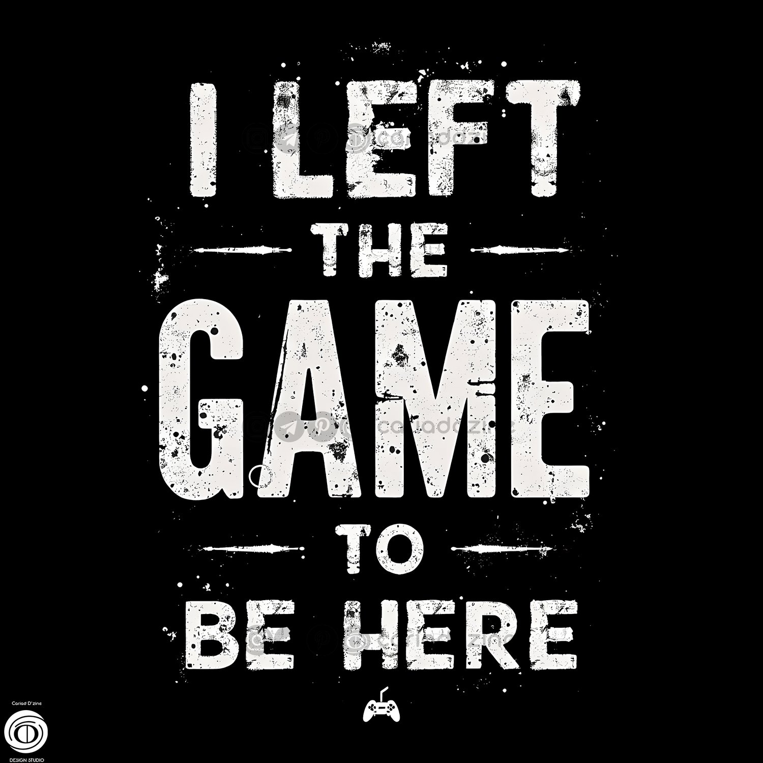 gaming art, bold statement design, video game culture, minimalist typography, Cariad Dzine design