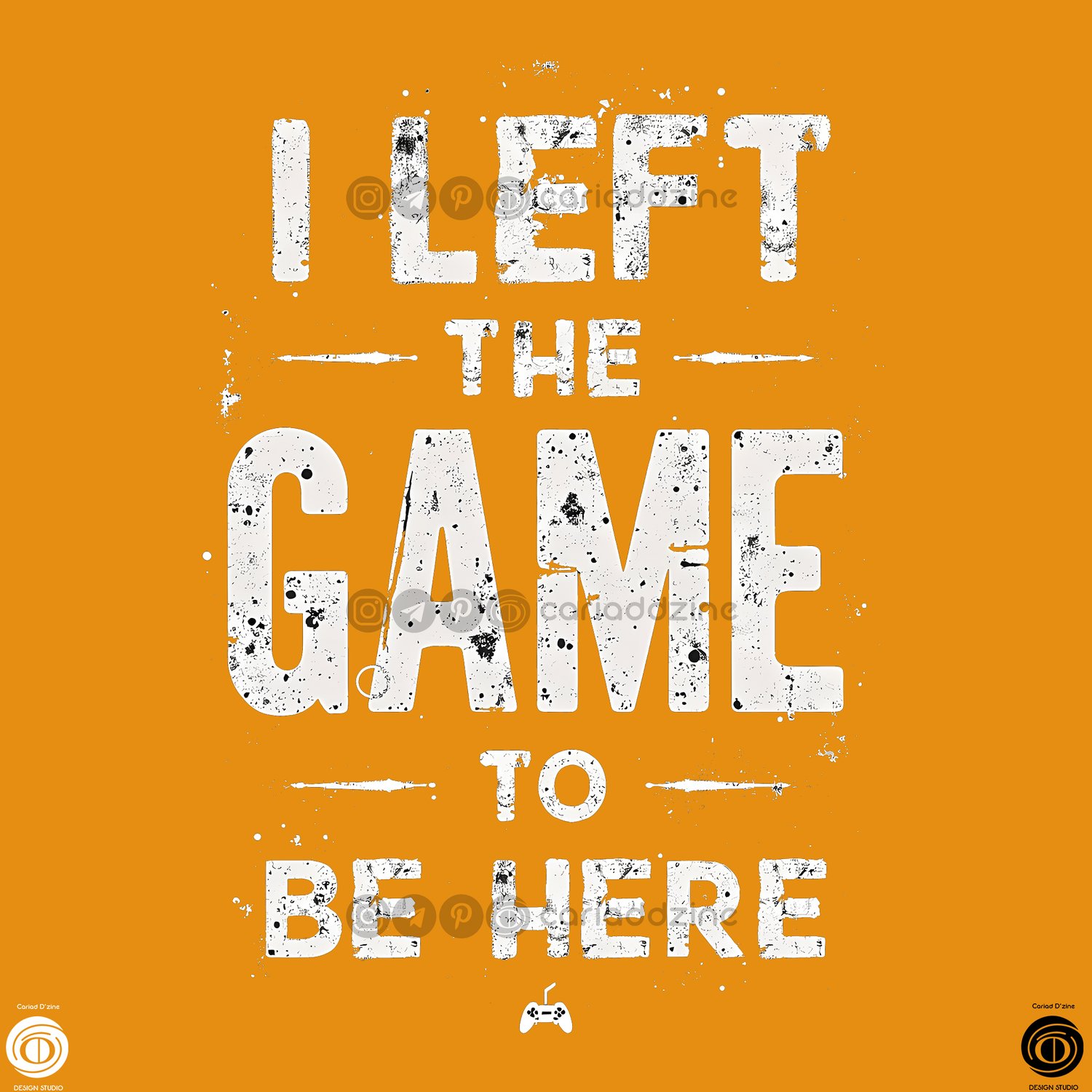 gaming art, bold statement design, video game culture, minimalist typography, Cariad Dzine design