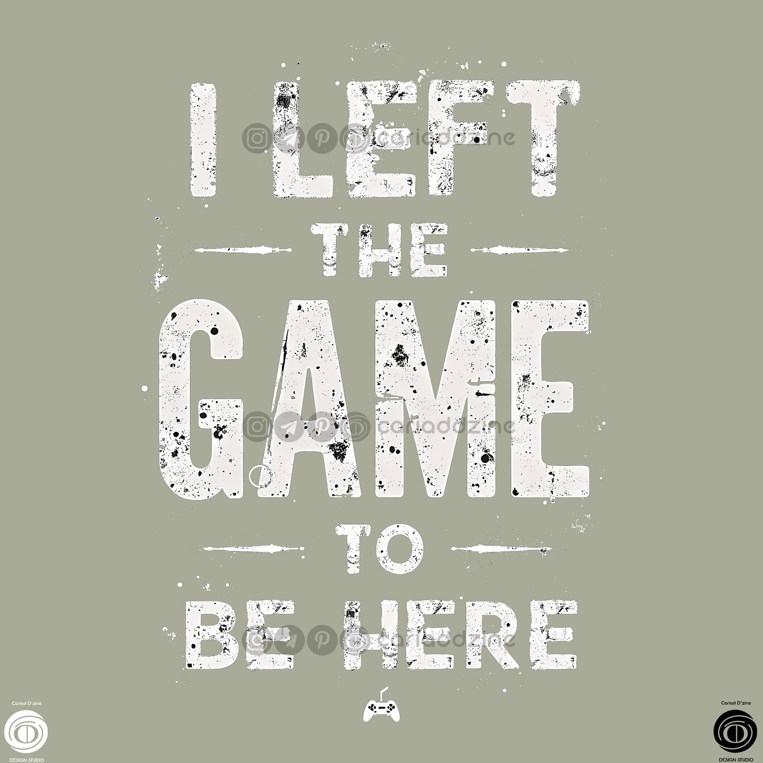 gaming art, bold statement design, video game culture, minimalist typography, Cariad Dzine design