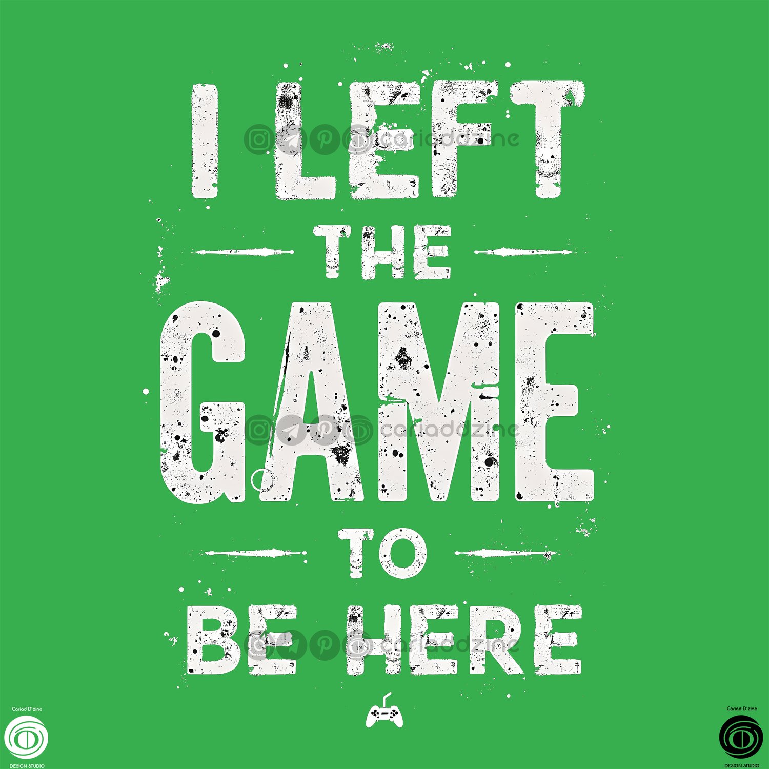 gaming art, bold statement design, video game culture, minimalist typography, Cariad Dzine design