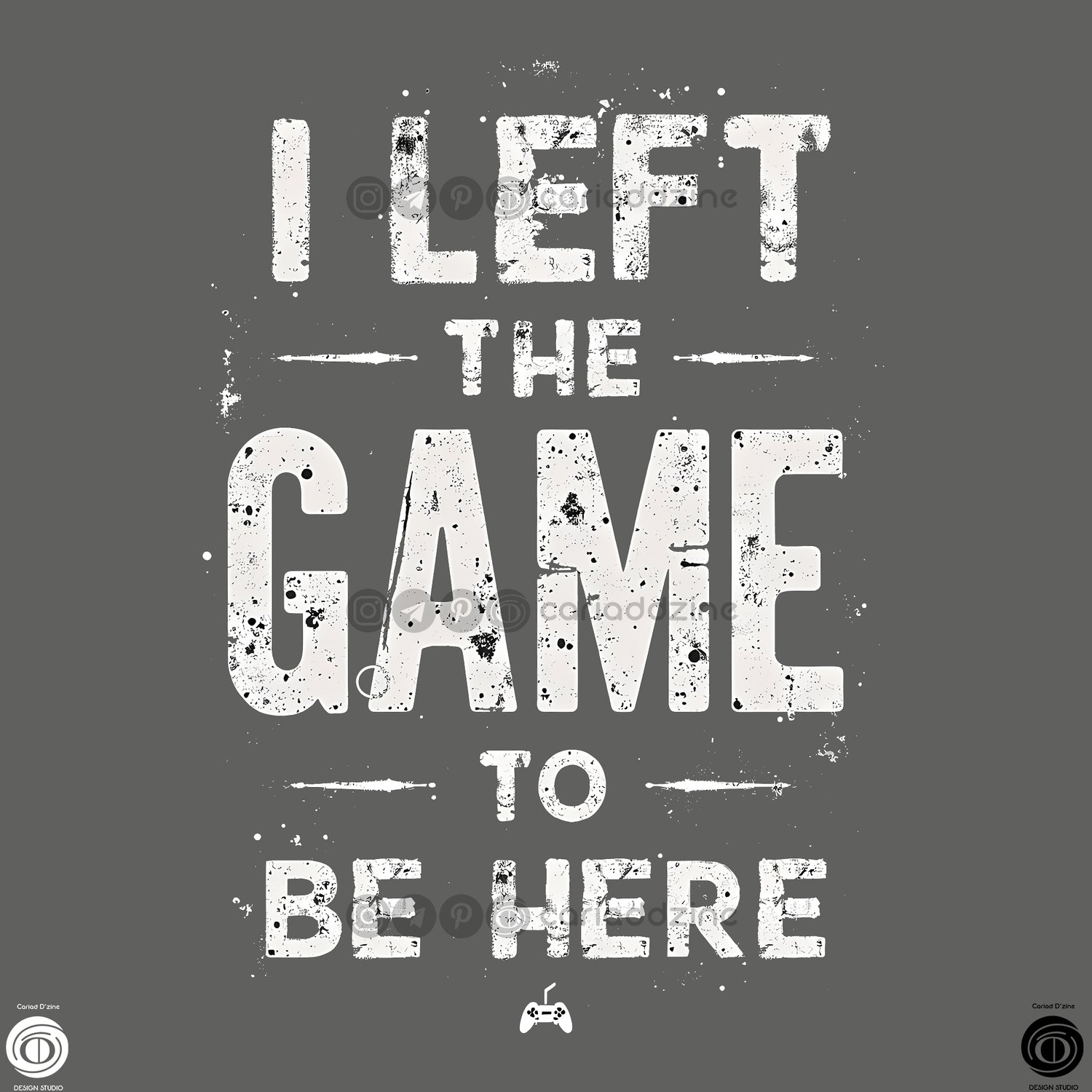 gaming art, bold statement design, video game culture, minimalist typography, Cariad Dzine design