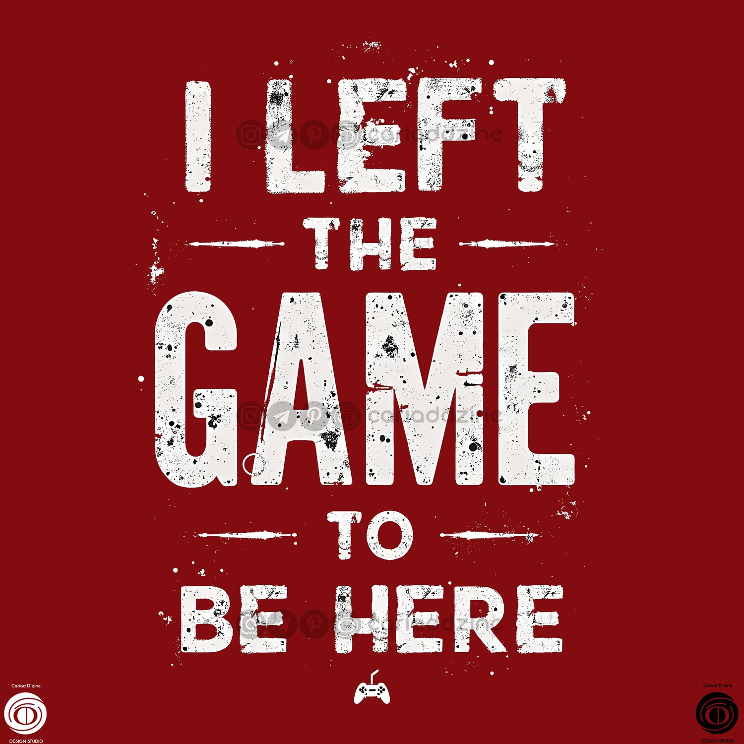 gaming art, bold statement design, video game culture, minimalist typography, Cariad Dzine design