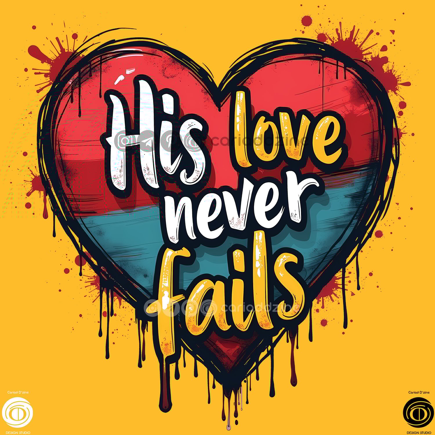 heart art, love graphic, inspirational design, urban art, Cariad Dzine design