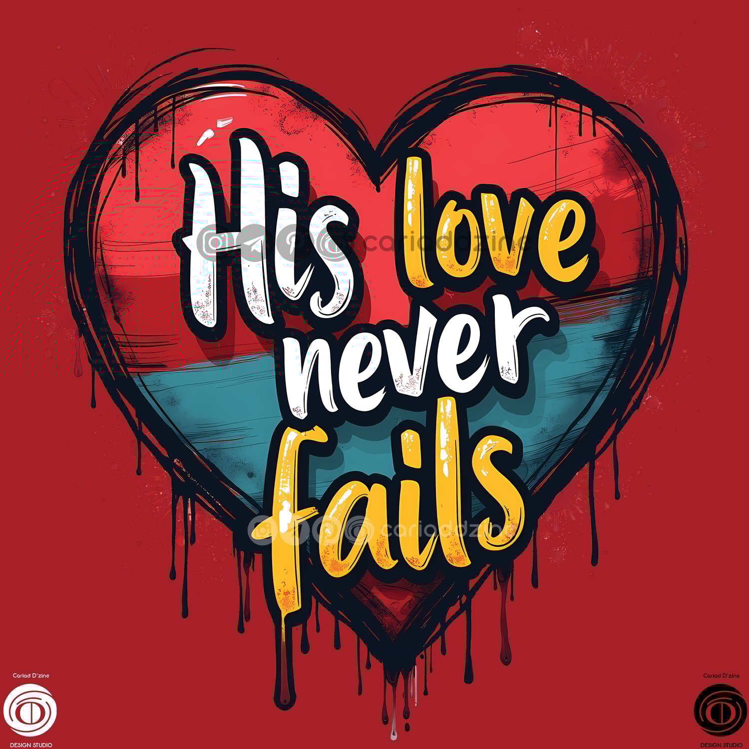 heart art, love graphic, inspirational design, urban art, Cariad Dzine design