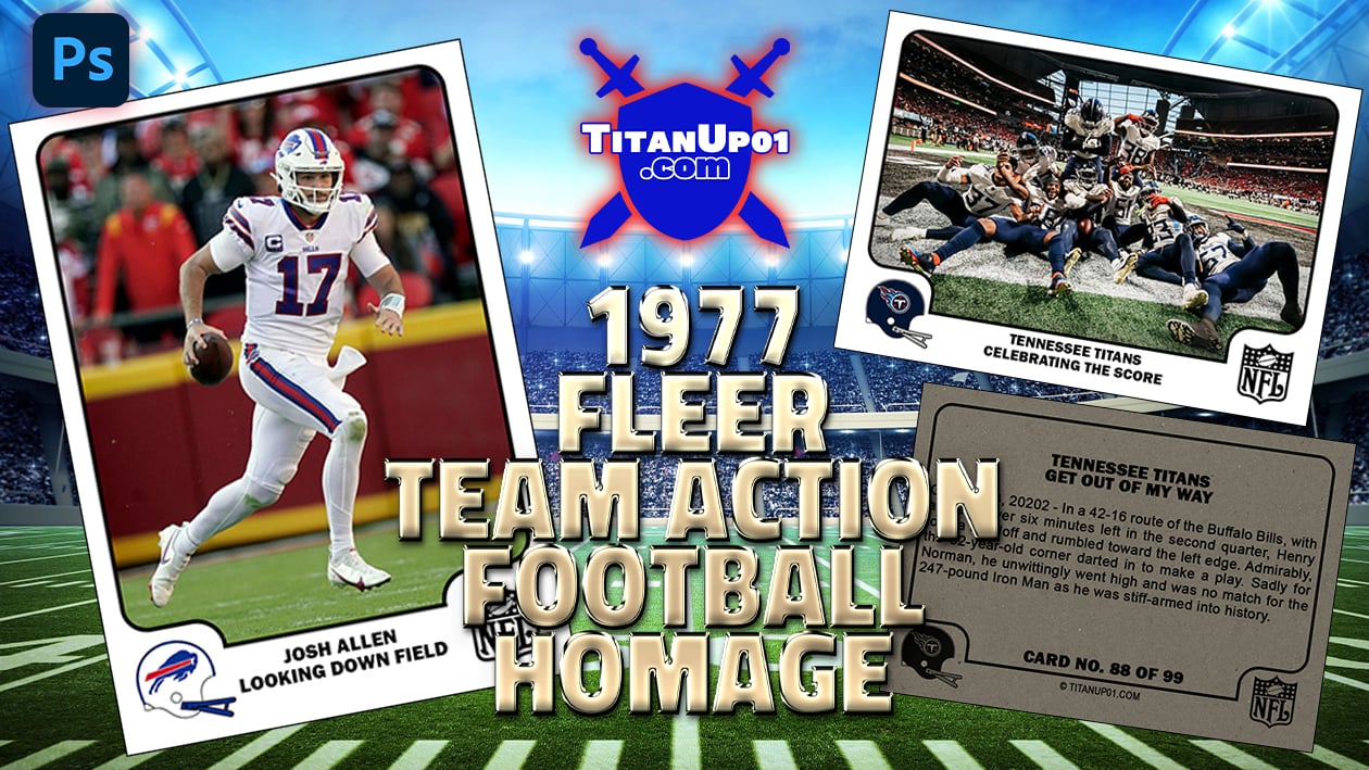 1977 Fleer Team Action Football Homage Photoshop PSD Templates