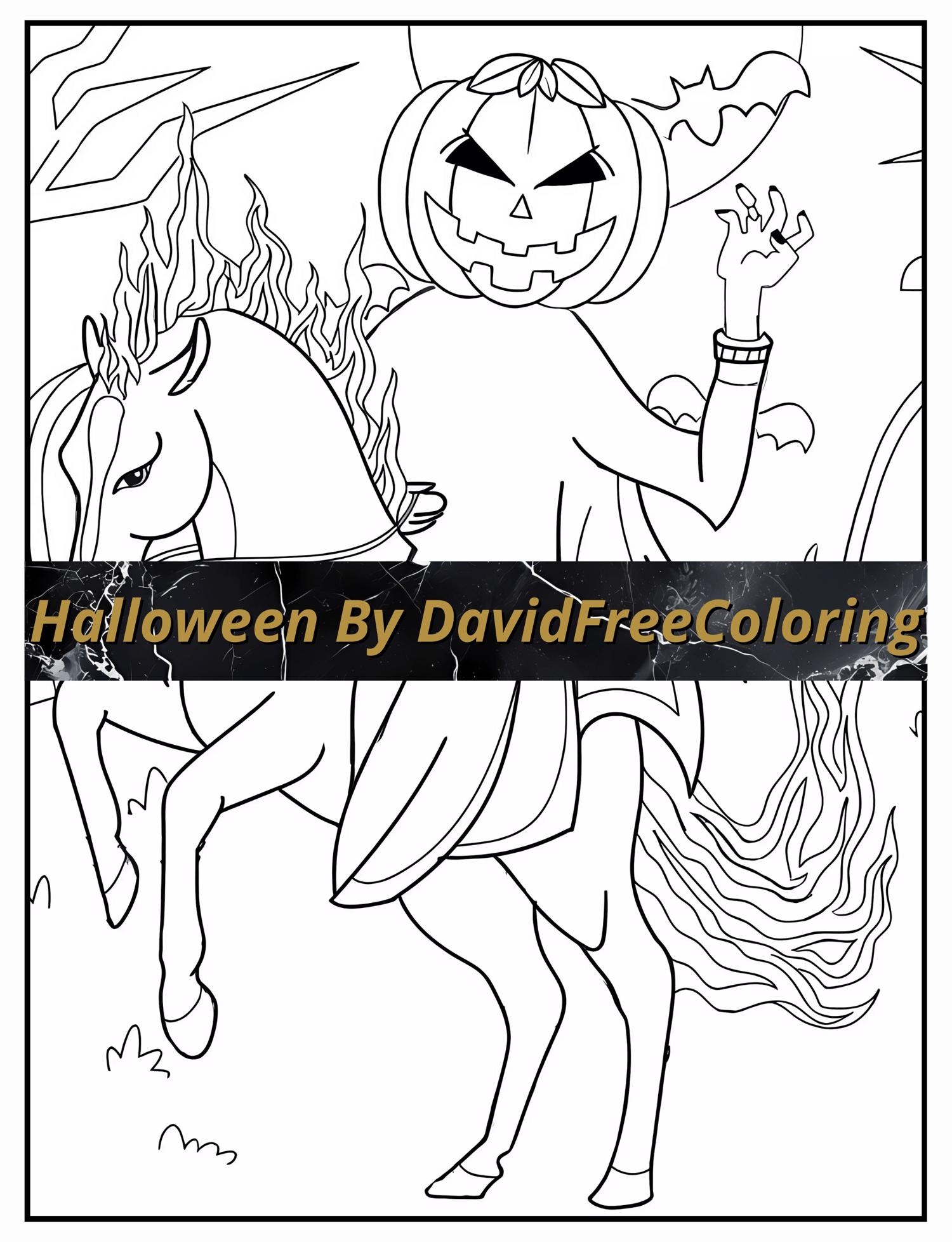 Halloween Coloring Book Spooky Halloween Image for Adult Coloring Page Halloween printable coloring book gift for adult PDF download PNG