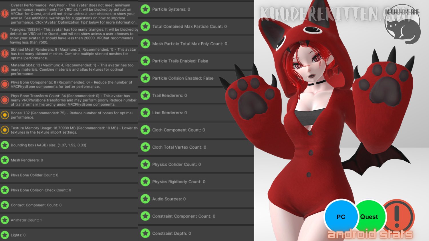 Bat Cutie [ OPTIMIZED][SPS][PC QUEST][3.0][VRCHAT AVATAR]