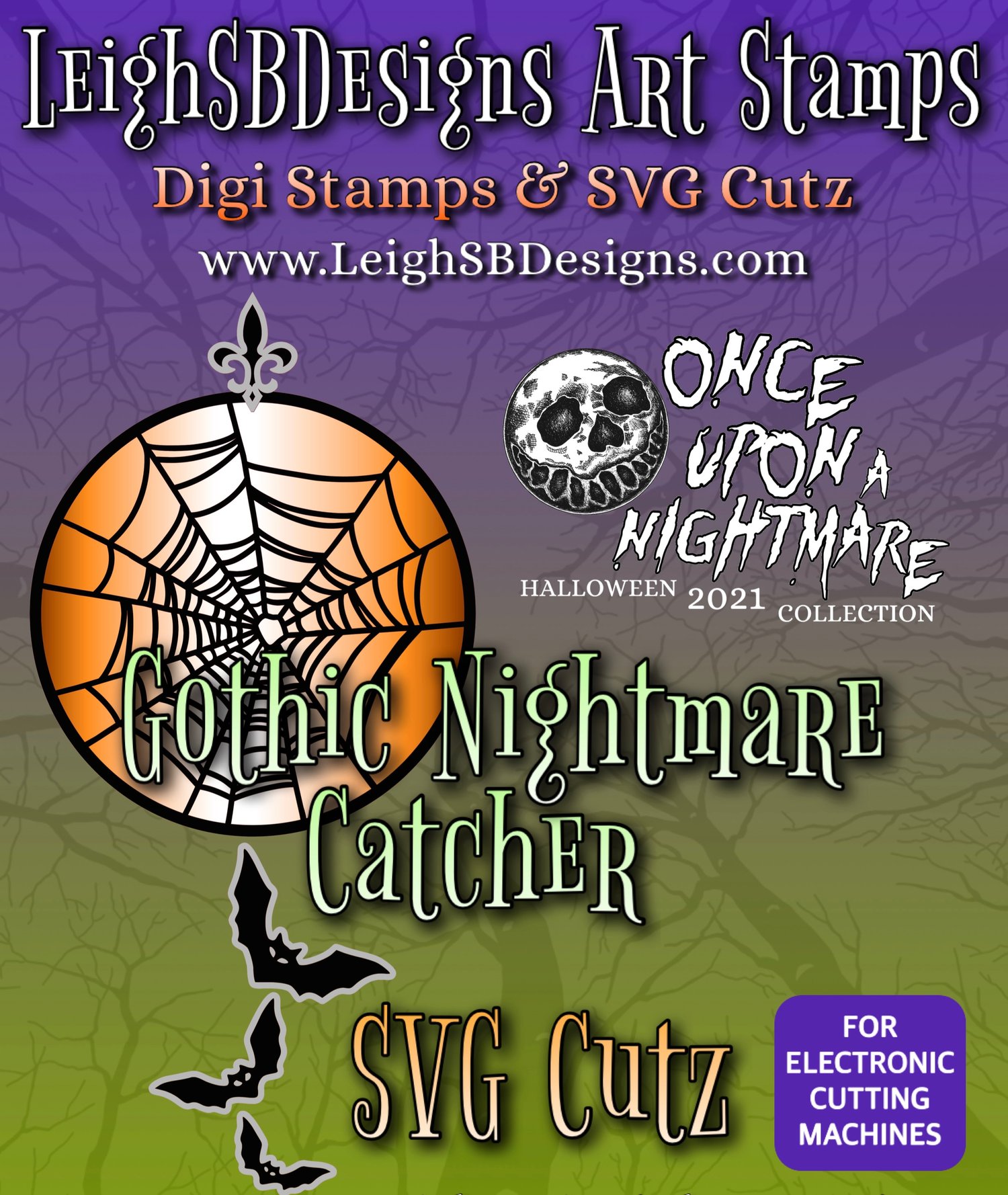 LeighSBDesigns Gothic Nightmare Catcher SVG Cutz