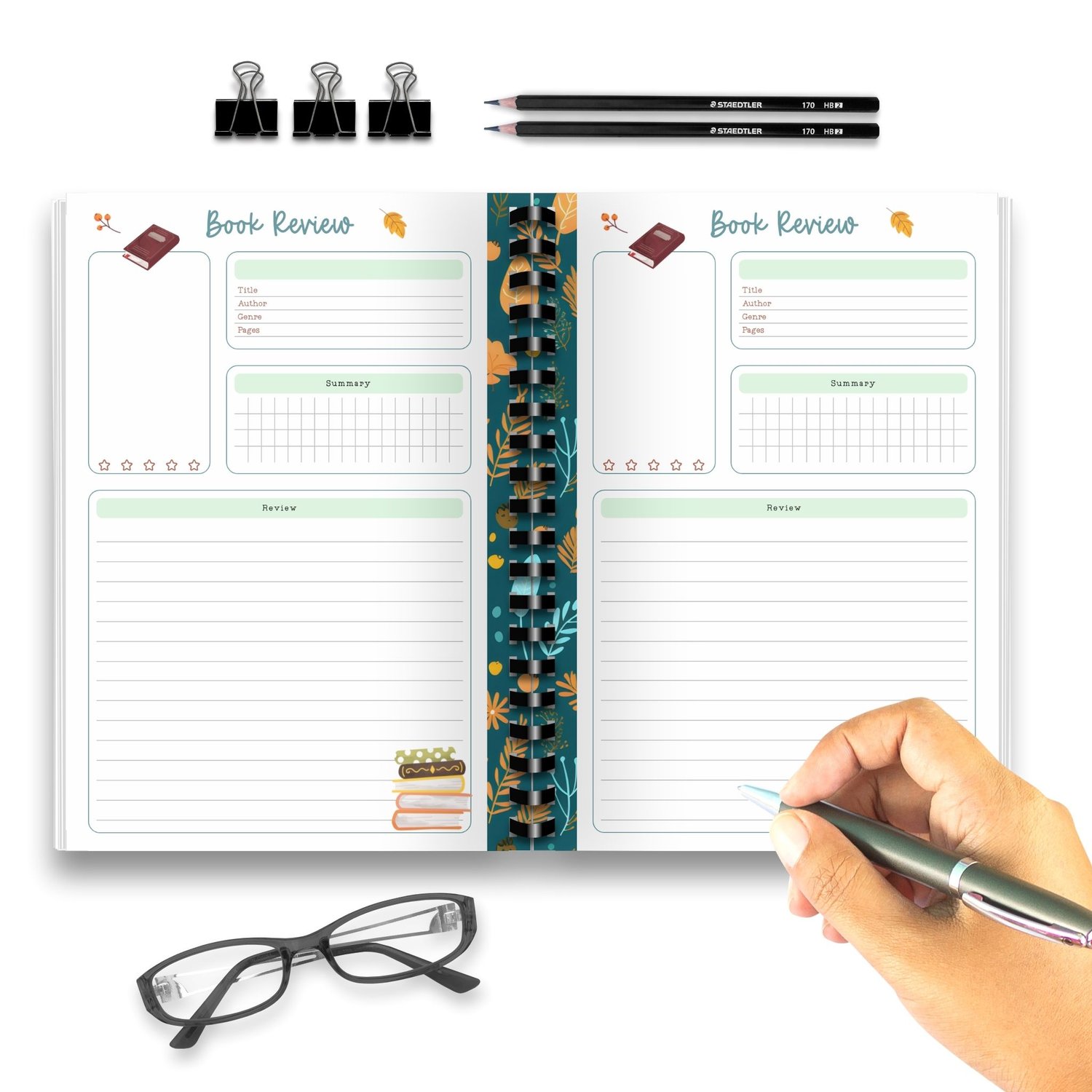 Autumn Book Reviews Planner | A5 Printable | Instant Download PDF | Book Club Organizer