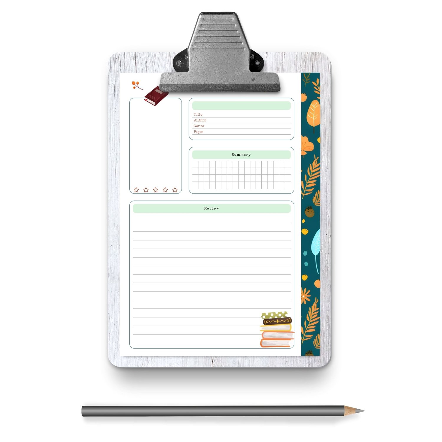 Autumn Book Reviews Planner | A5 Printable | Instant Download PDF | Book Club Organizer