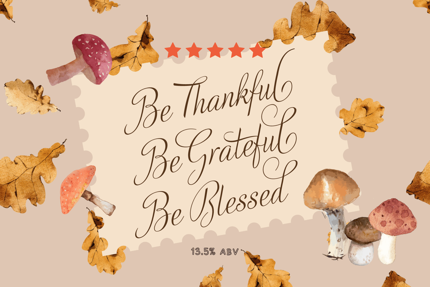 Customizable Warm Autumn Leaves Design Sticker Label 6"x4" | Digital Canva Template. Design