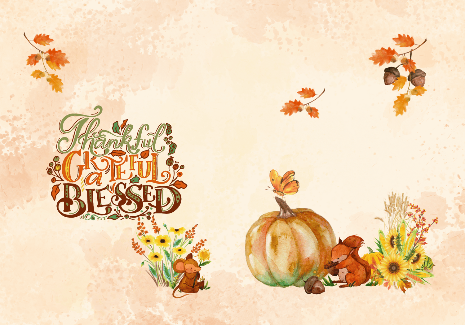 Customizable Warm Gathering at Pumpkin Folded Card Portrait | Digital Canva Template. Outside design