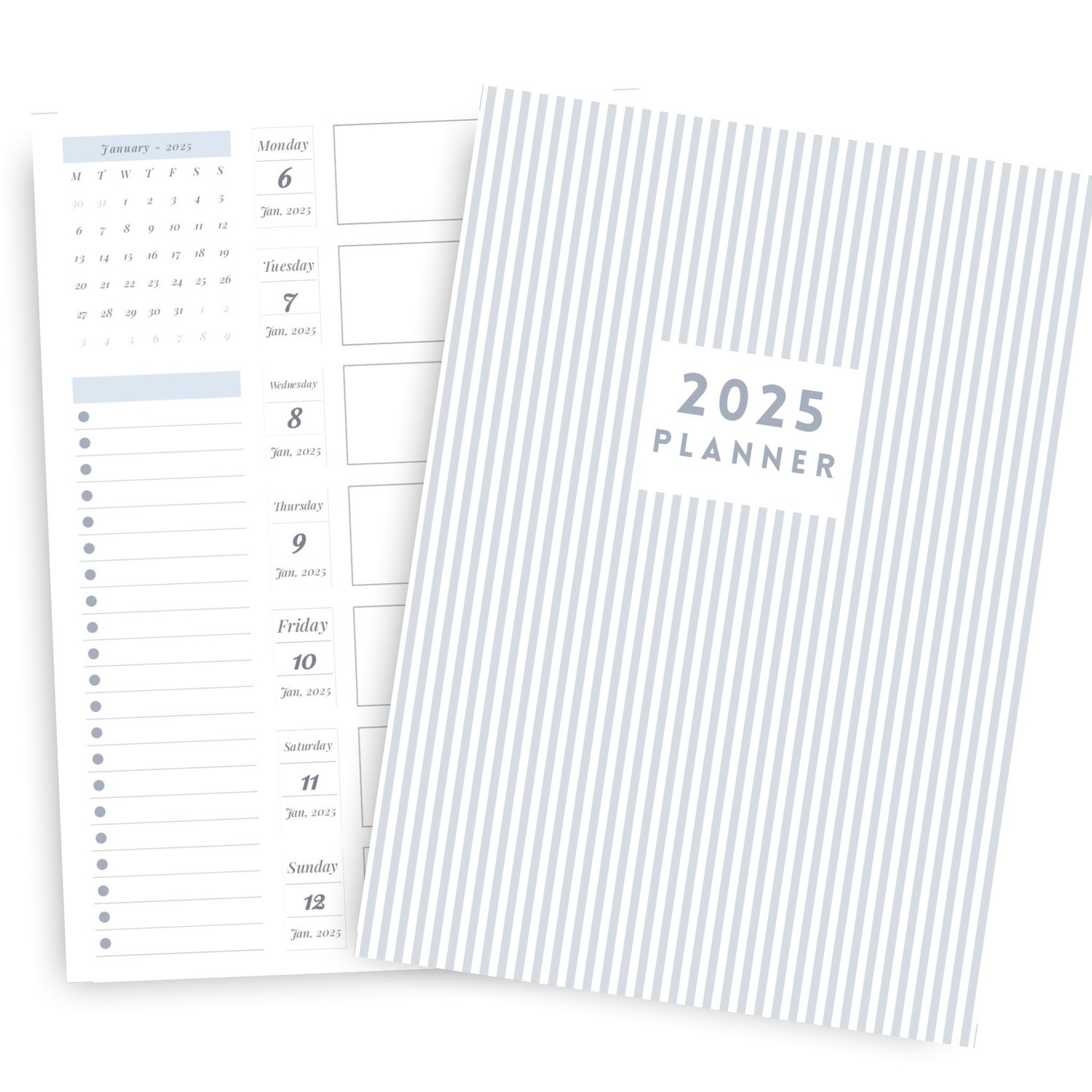 Blue 2025 Printable Planner | 189 Pages | Instant Download PDF | Daily, Weekly, Monthly Organizer