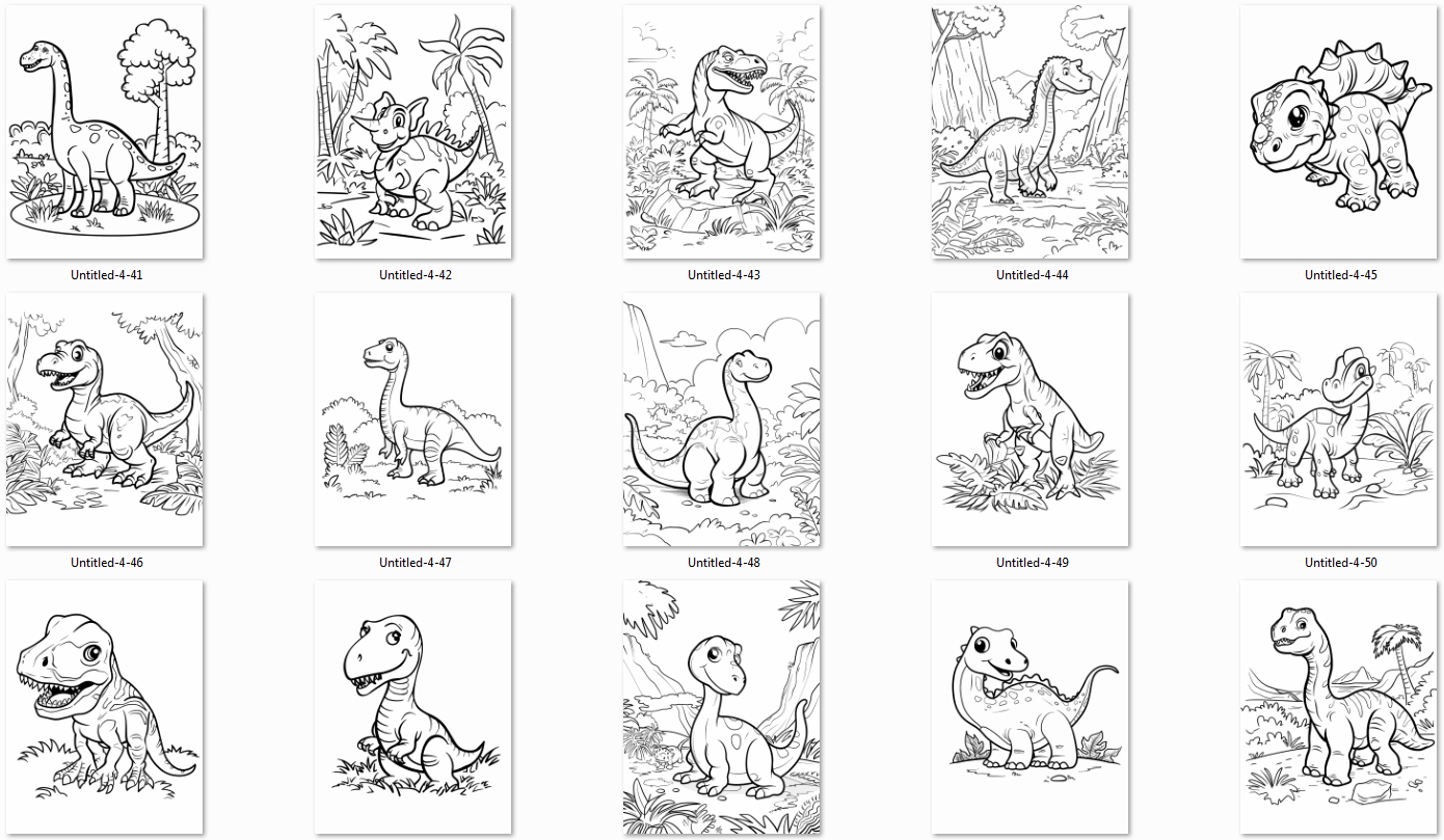 DINOSAUR COLORING PAGES for KIDS