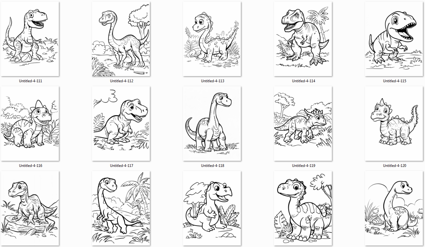 DINOSAUR COLORING PAGES for KIDS
