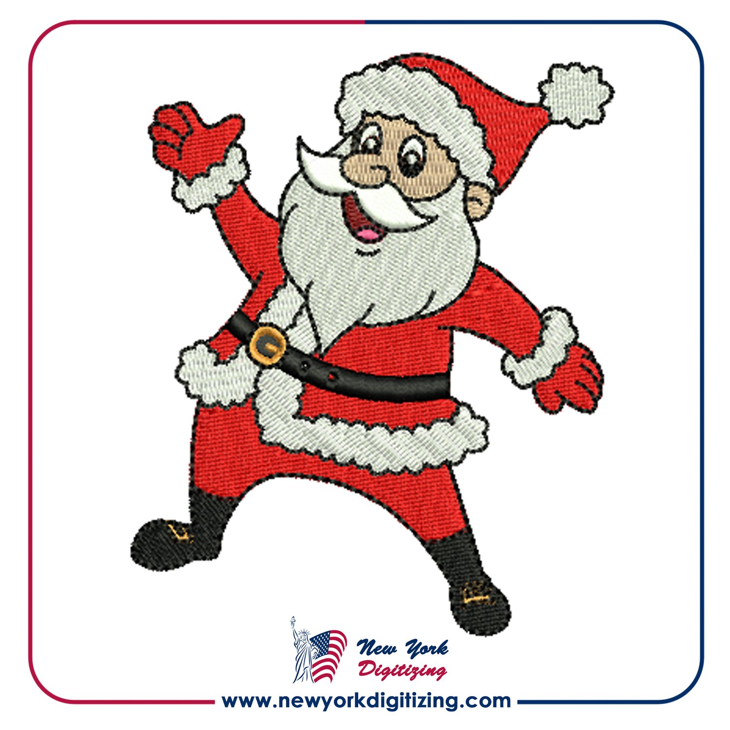 Santa Claus Christmas Embroidery Design By New York Digitizing