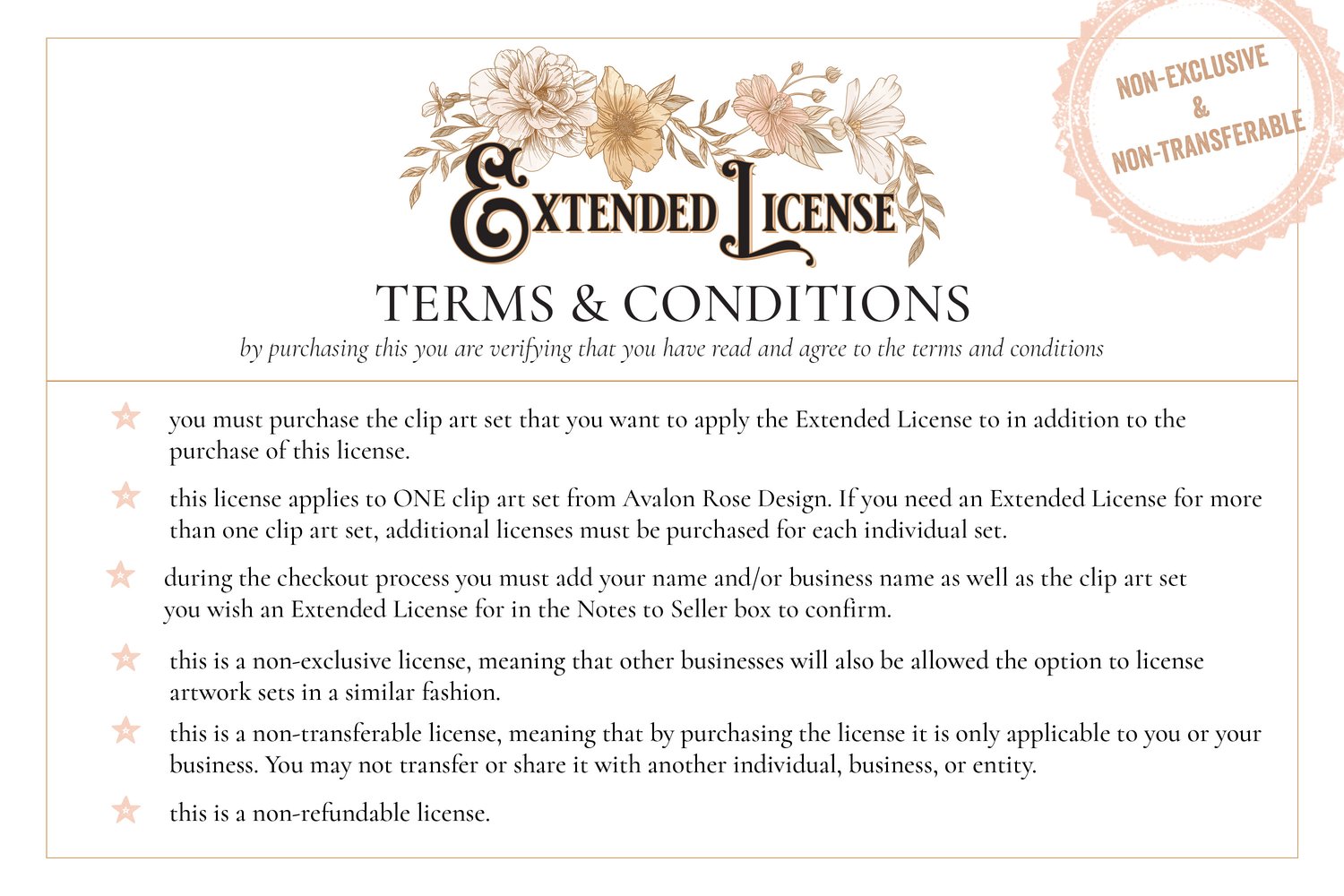 extended license for Avalon Rose Design
