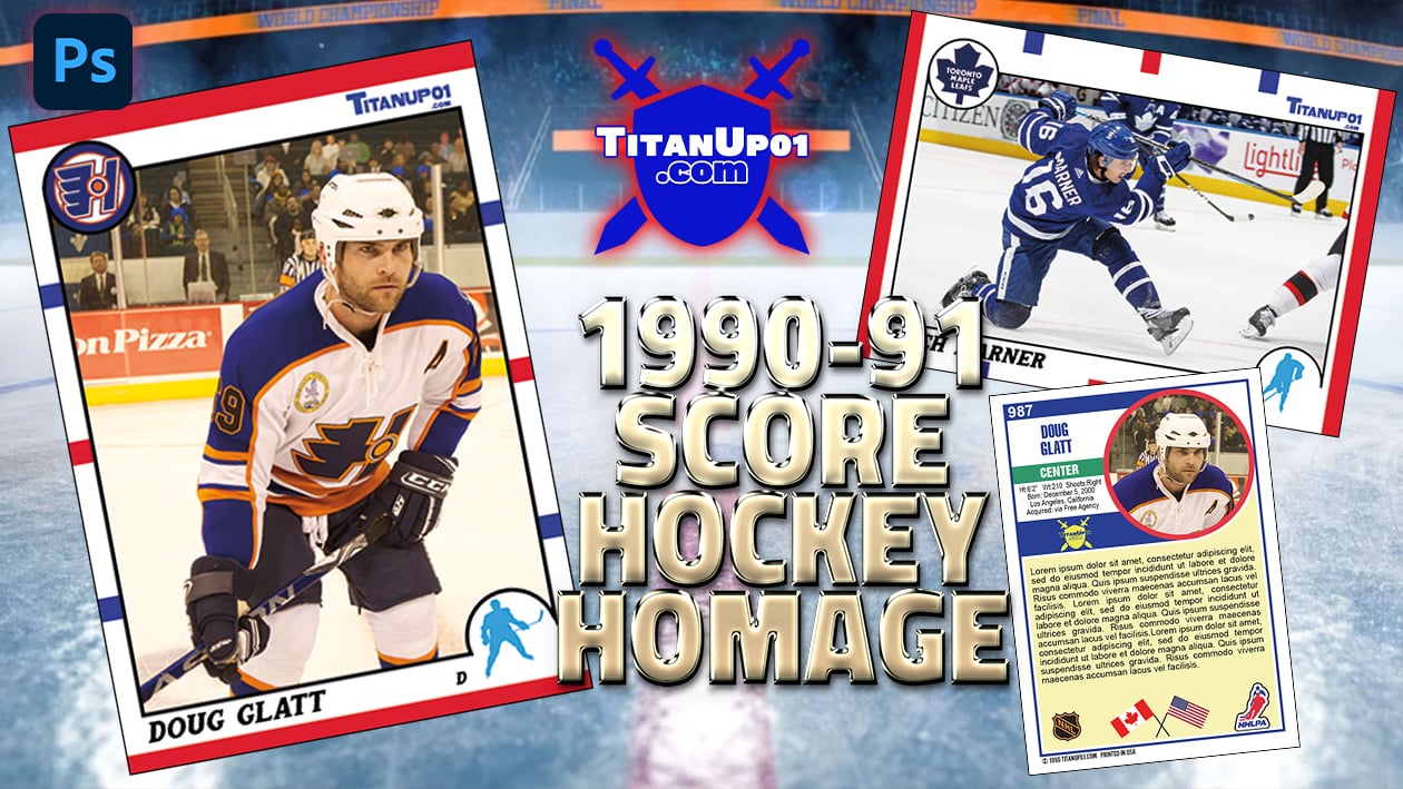 1990-91 Score Hockey Homage Photoshop PSD Templates