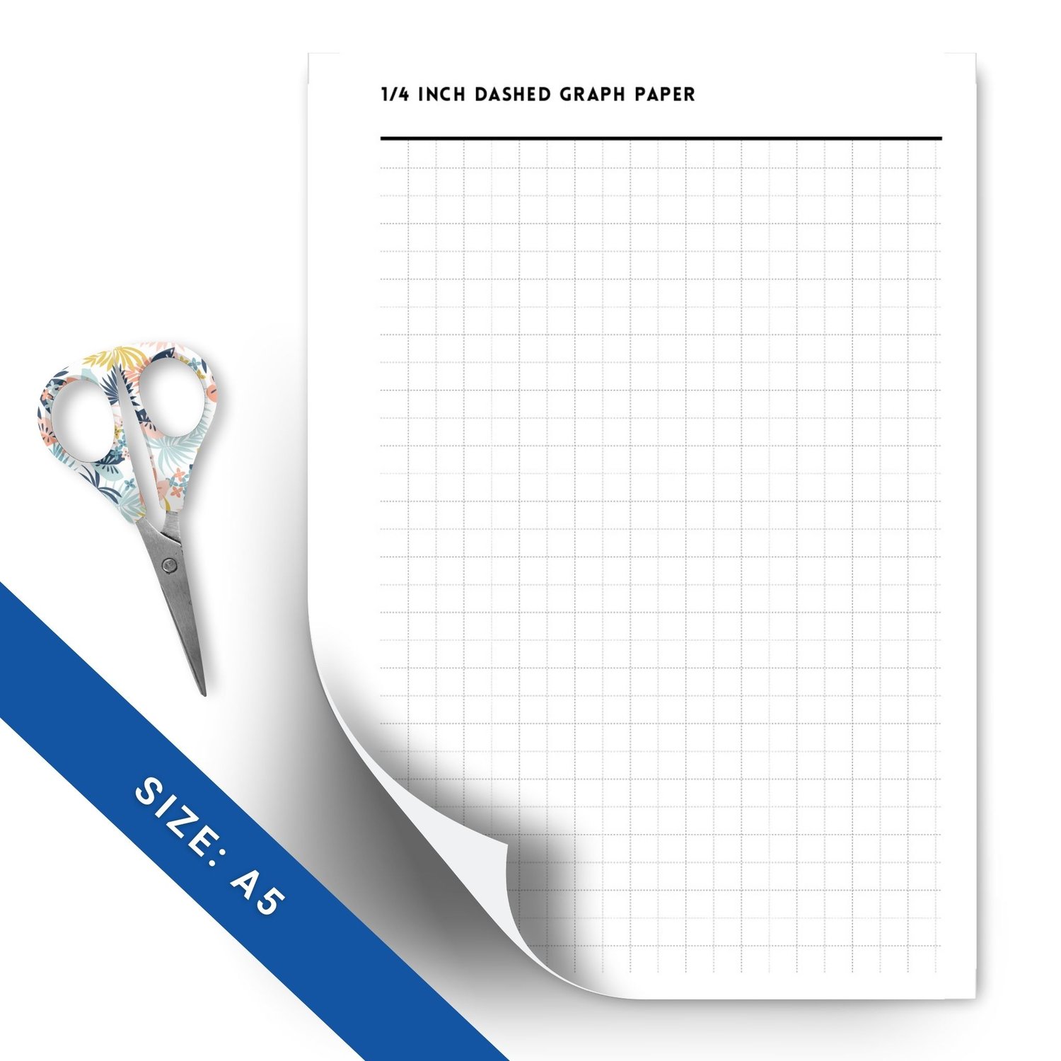 Free Printable 1/4 Inch Dashed Graph Paper - Perfect for Drawing, Planning & Organization