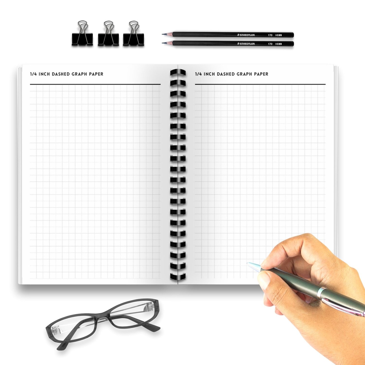 Free Printable 1/4 Inch Dashed Graph Paper - Perfect for Drawing, Planning & Organization