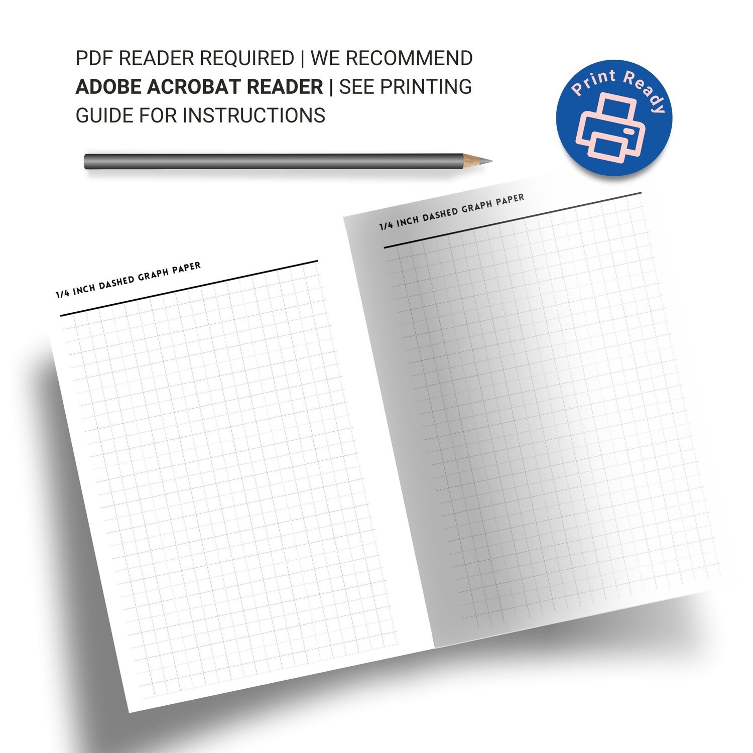 Free Printable 1/4 Inch Dashed Graph Paper - Perfect for Drawing, Planning & Organization