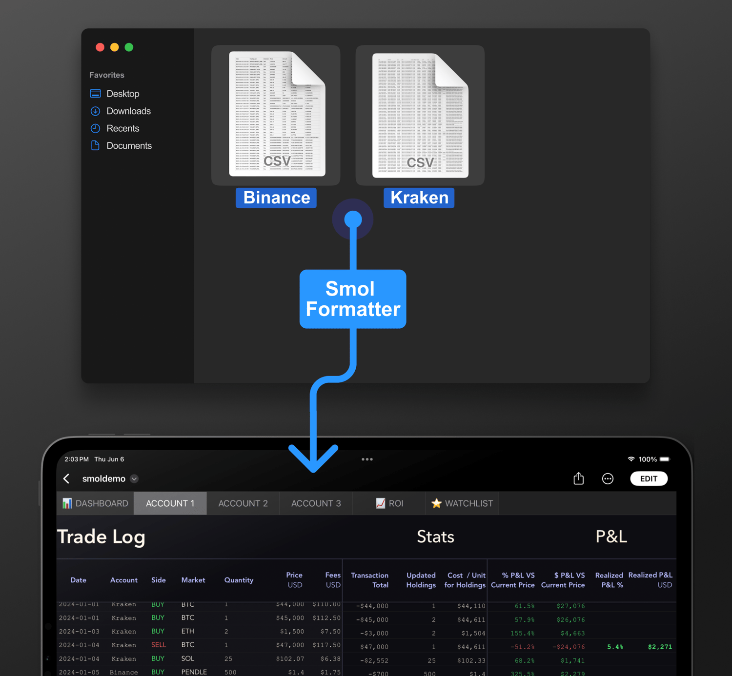 Portfolio Tracker for Kraken, Binance, Coinbase