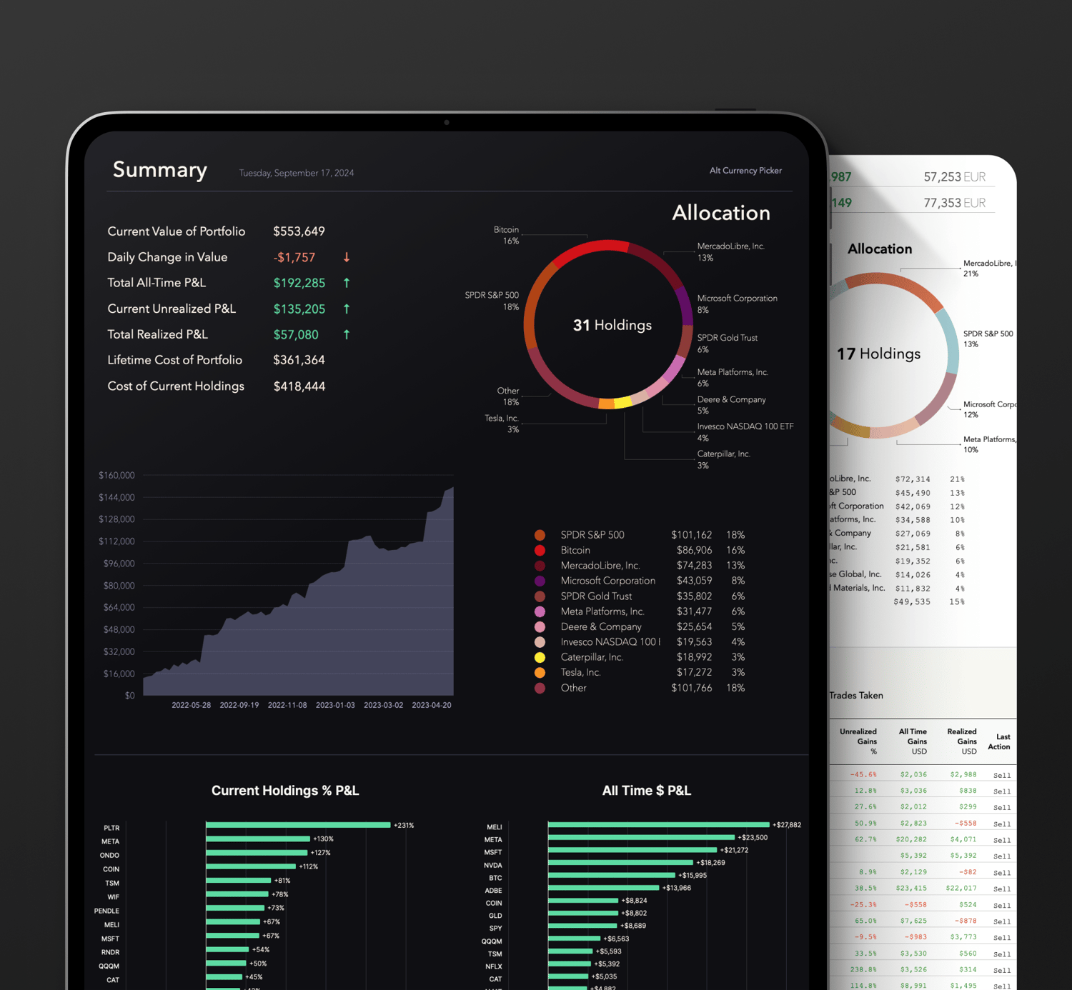 Investment tracker for Google Sheets and Excel