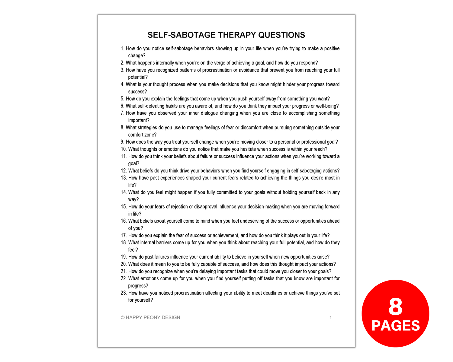 Self Sabotage Therapy Questions, Inner Critic, Imposter Syndrome ...
