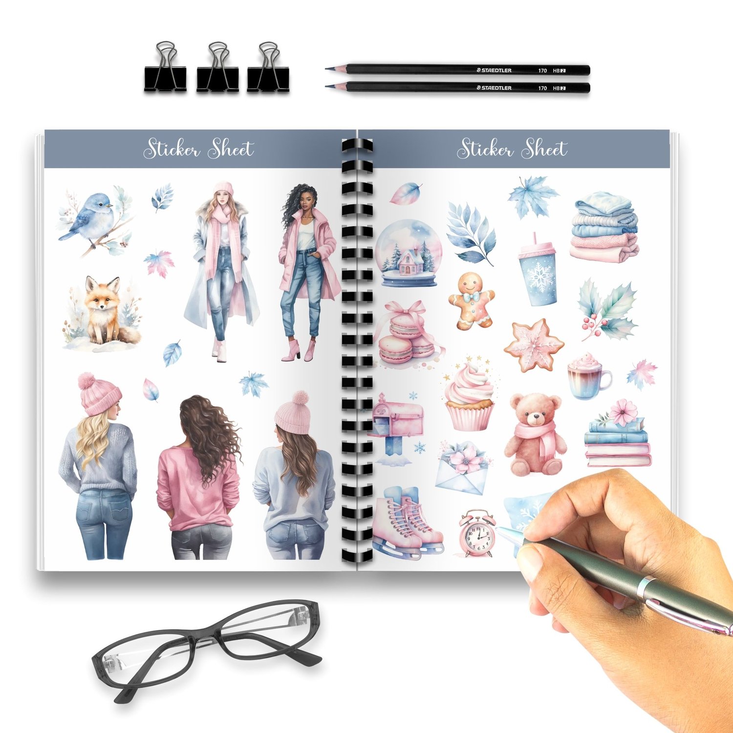 Winter Plannergirl Sticker Sheet - 30+ Adorable Winter Stickers for Planners & Journals