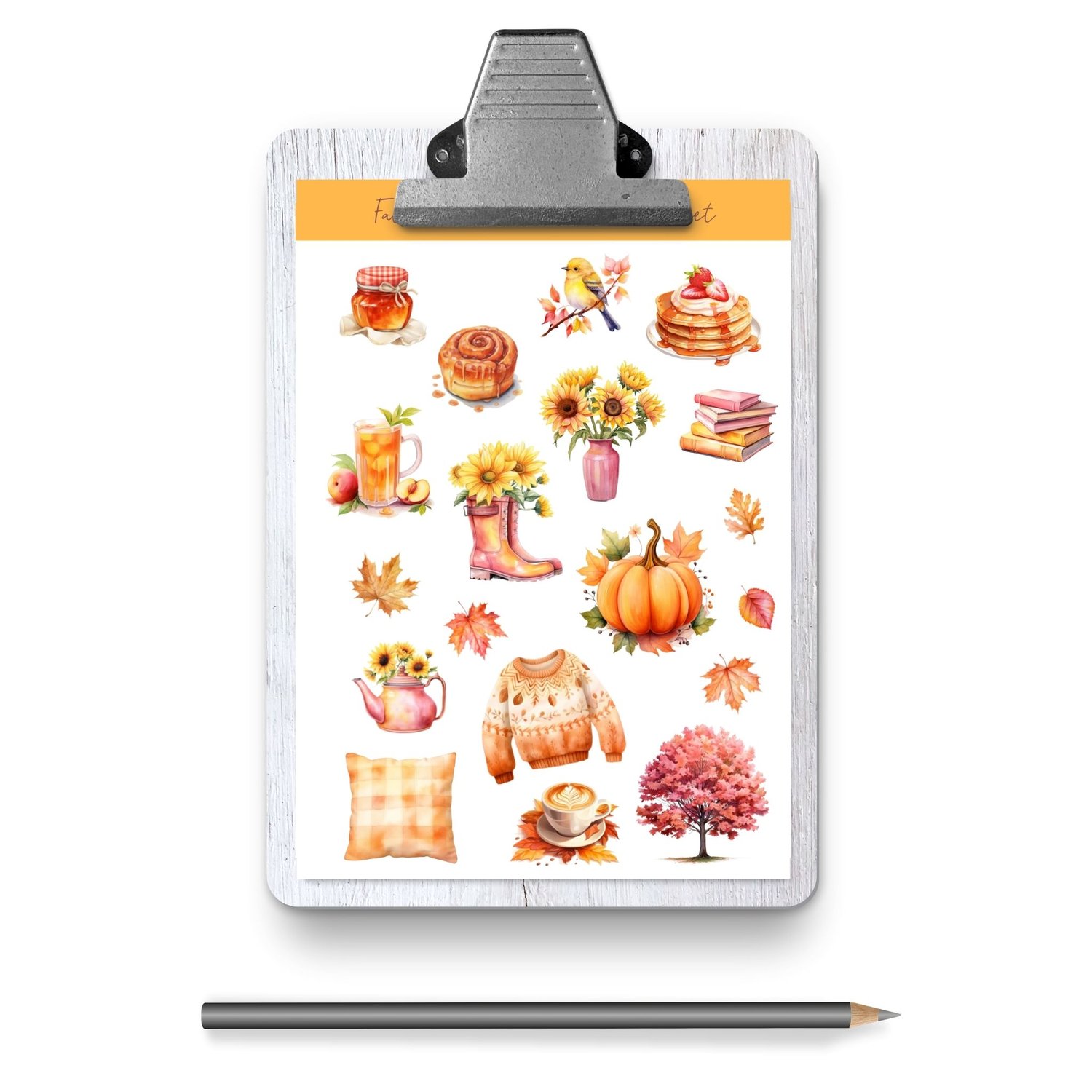 Fall Planner Girl Sticker Sheet - 38 Adorable Autumn Stickers for Planners & Journals