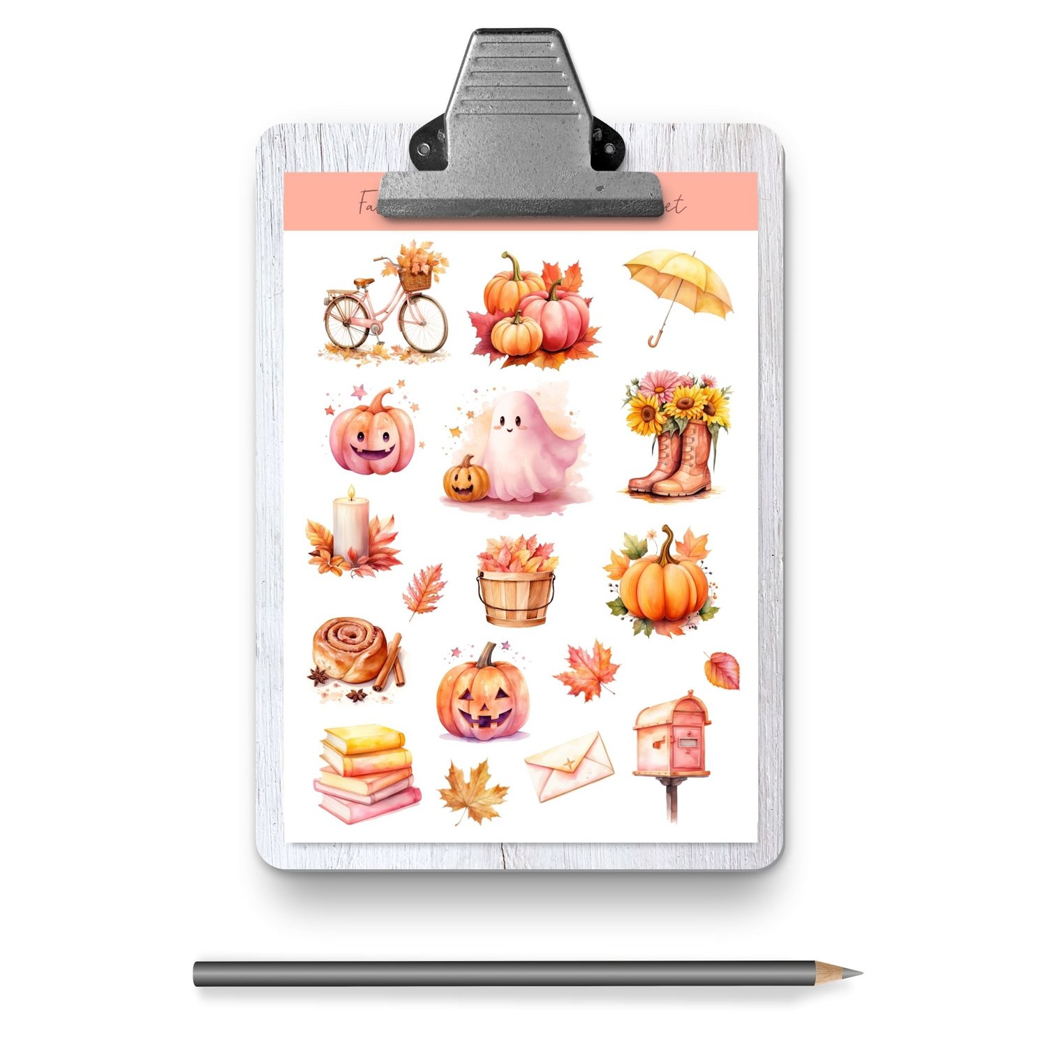 Fall Planner Girl Sticker Sheet - 38 Adorable Autumn Stickers for Planners & Journals