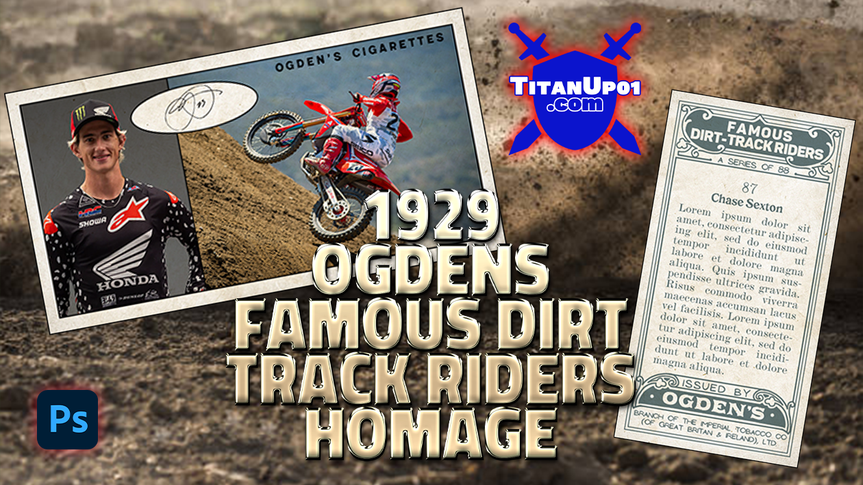 1929 Ogden's Famous Dirt-Track Riders Homage Photoshop PSD Templates