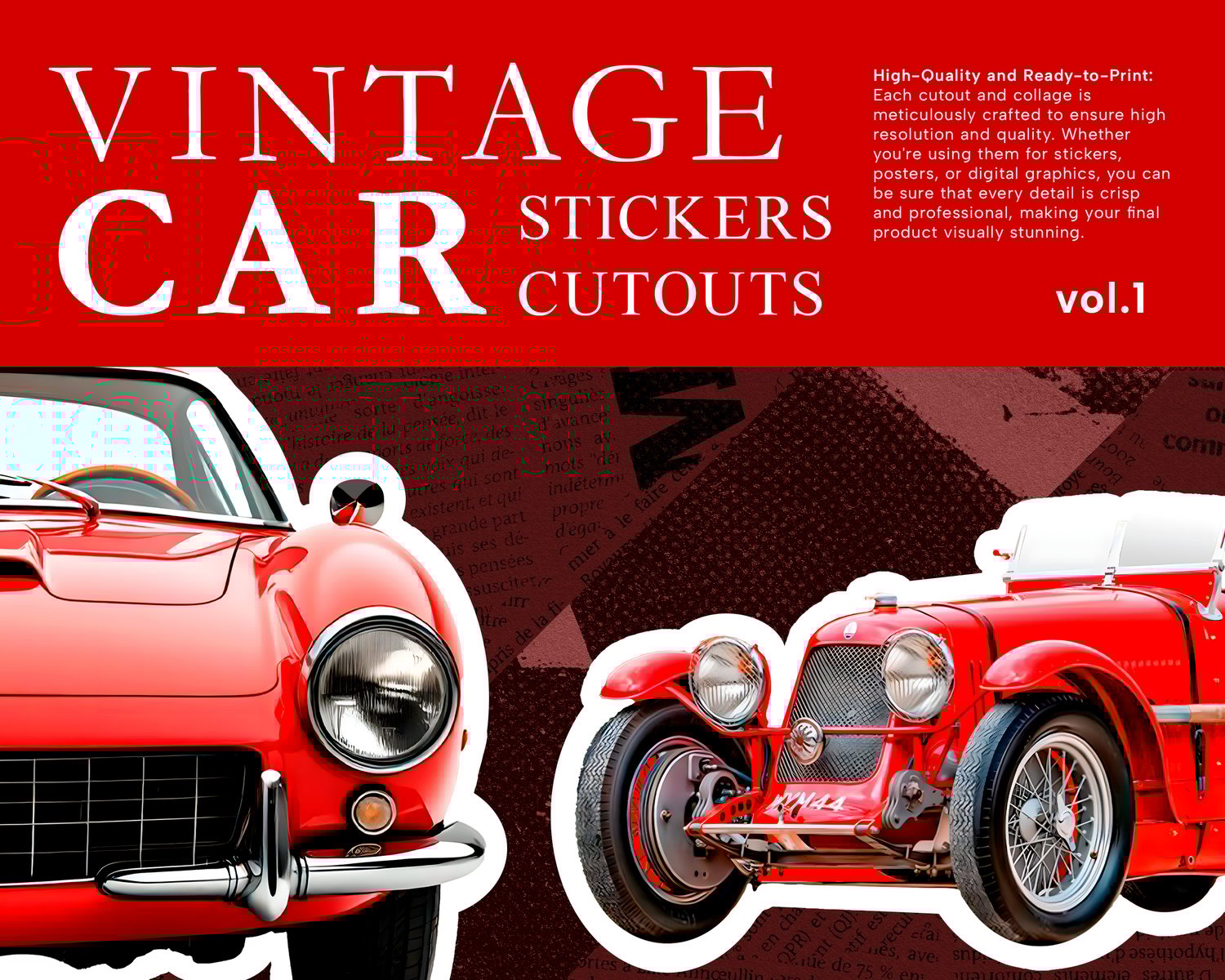 vintage car collage