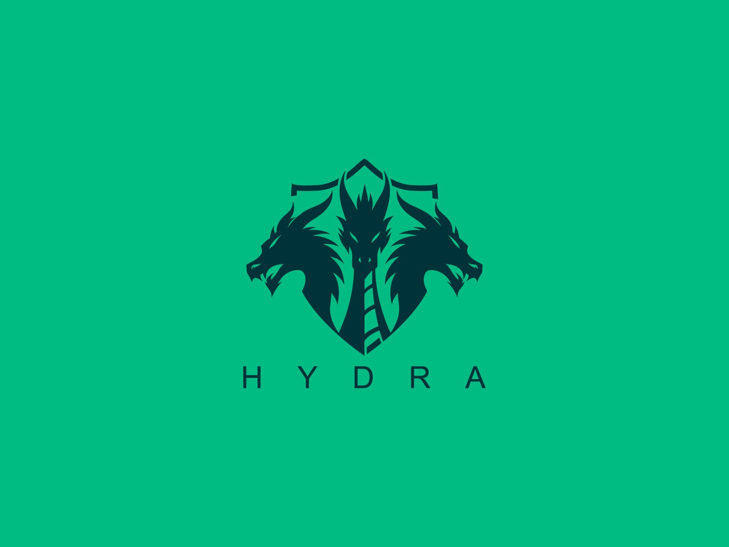 Handcrafted professional Hydra logo design, featuring a multi-headed serpent illustration symbolizing regeneration, strength, and adaptability, created by expert designers for branding and business use.