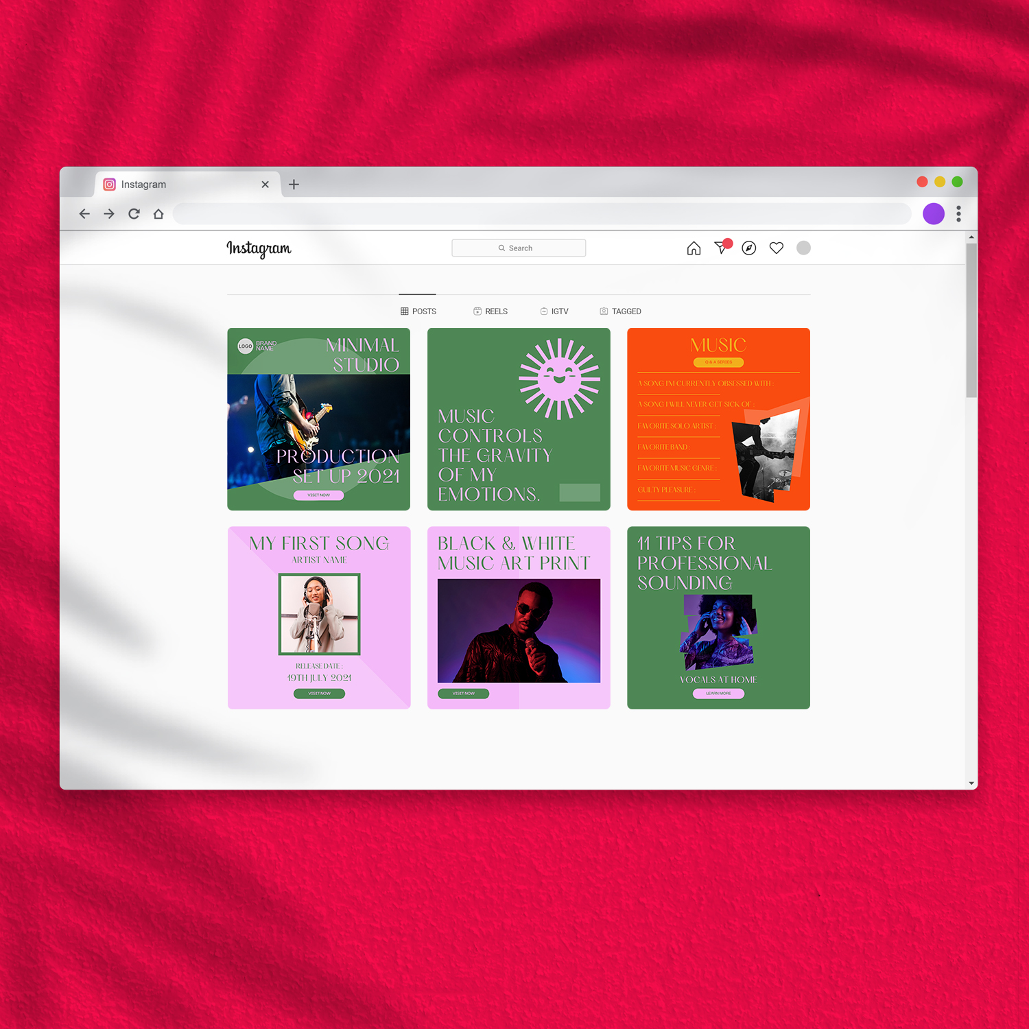 128 Music Studio Social Media Canva Templates - Payhip