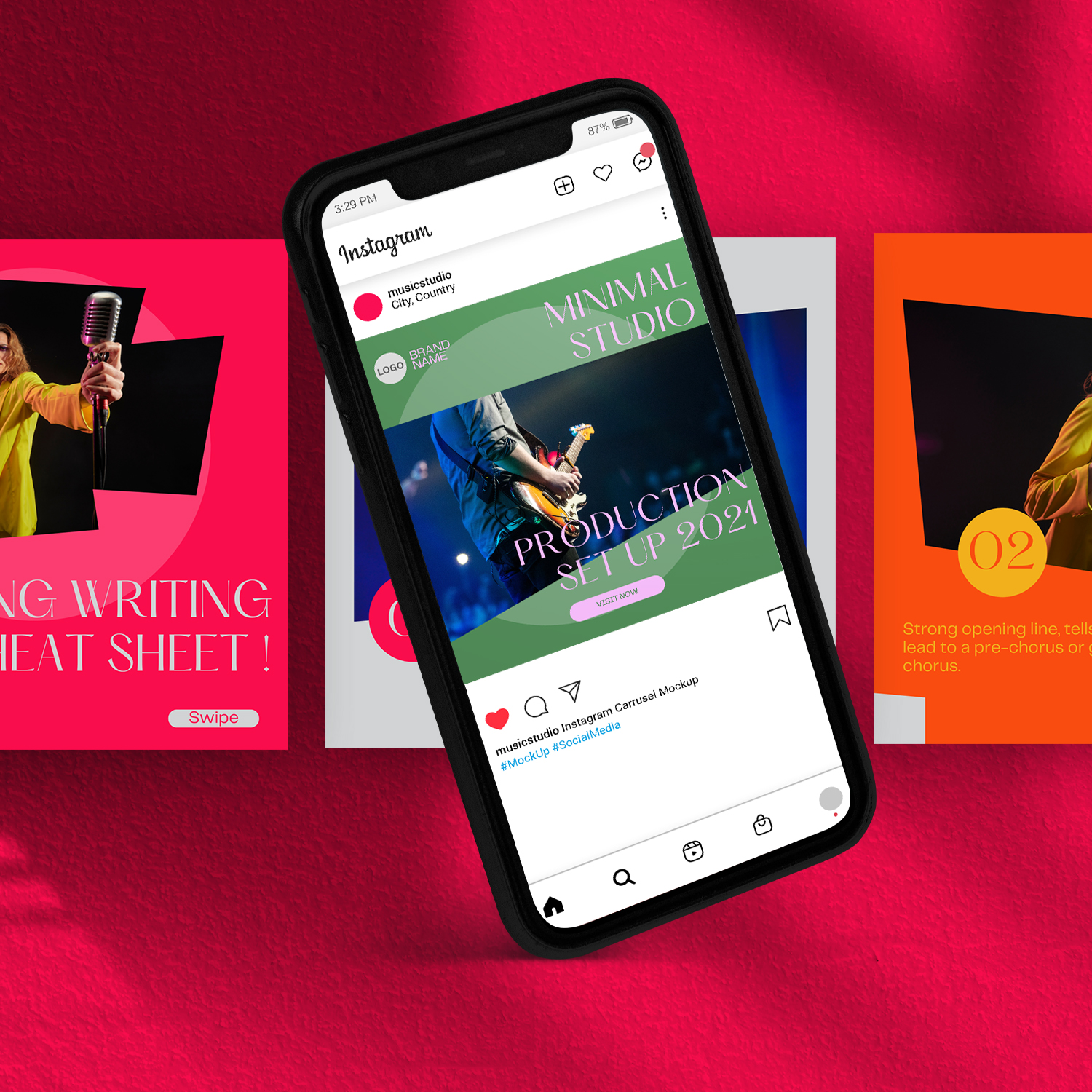 128 Music Studio Social Media Canva Templates - Payhip
