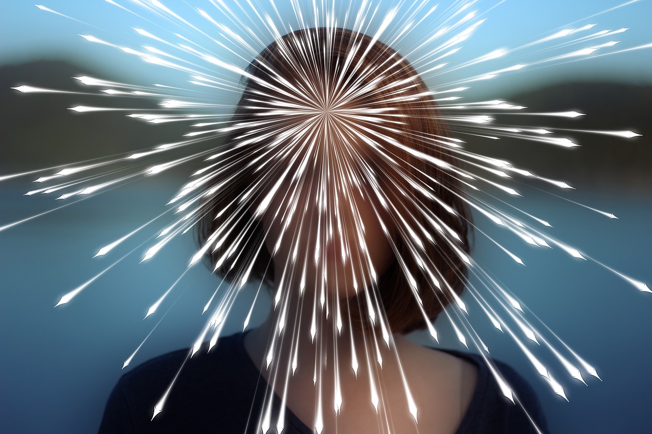 Foto de mujer y rostro brillante