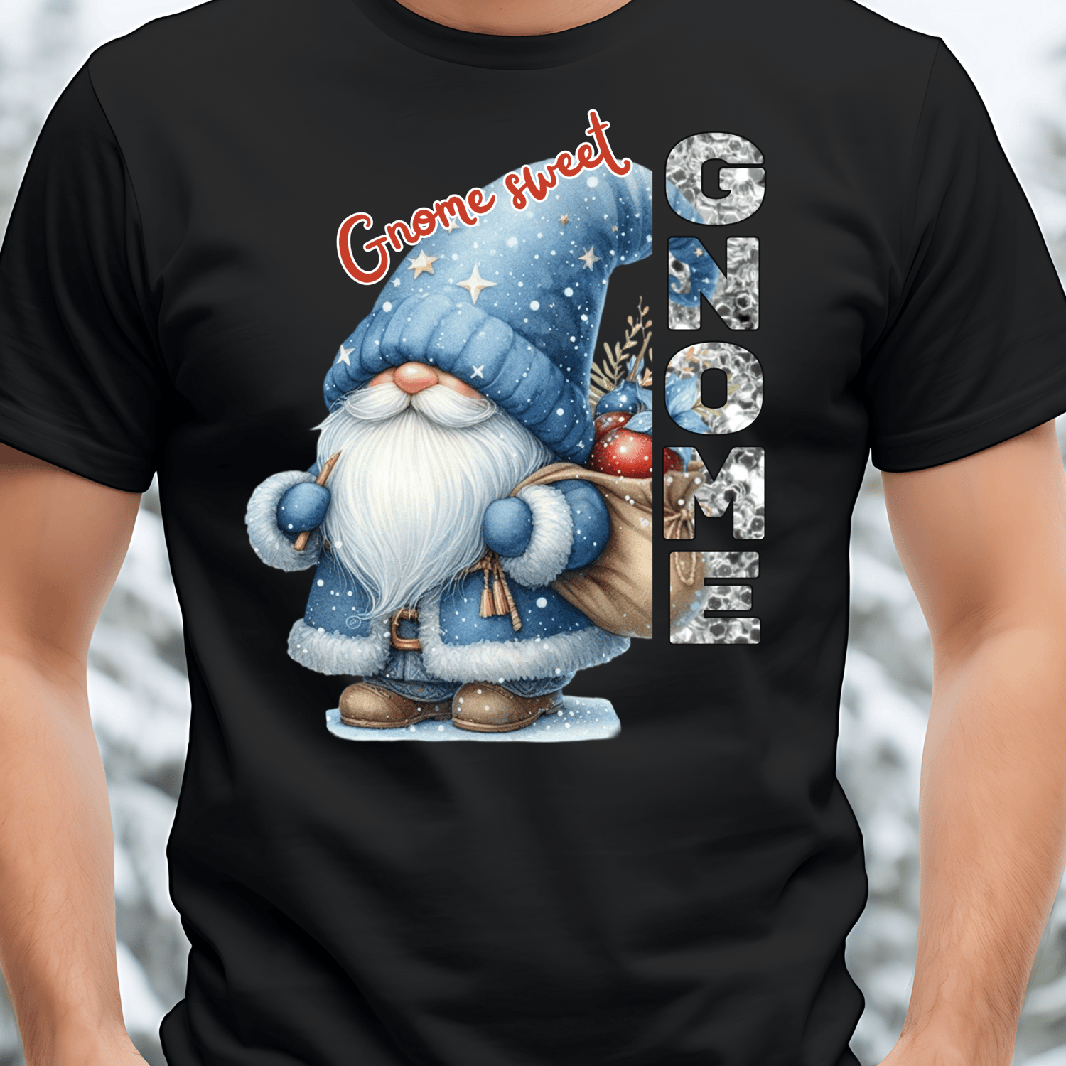 Christmas Gnome Tshirt Design For Sublimation
