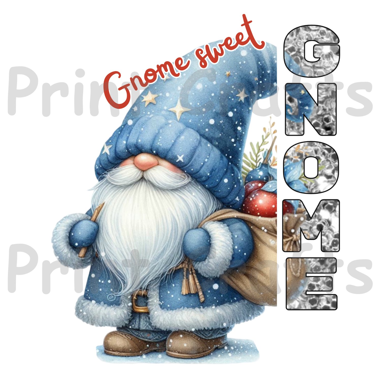 Christmas Gnome Tshirt Design For Sublimation