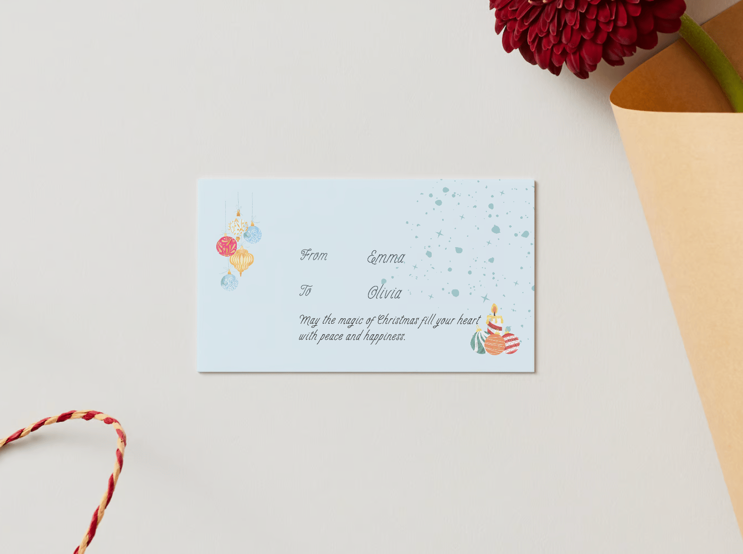 Customizable Adorable Winter Wonderland Gift/Favor Tag| Digital Canva Template. Mock card back view