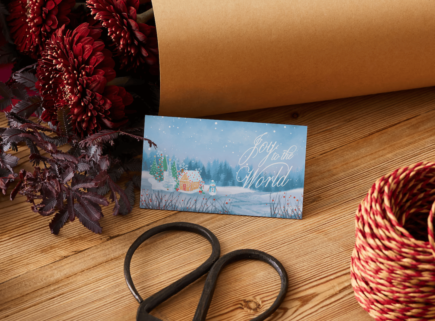 Customizable Adorable Winter Wonderland Gift/Favor Tag| Digital Canva Template. Mock card front view
