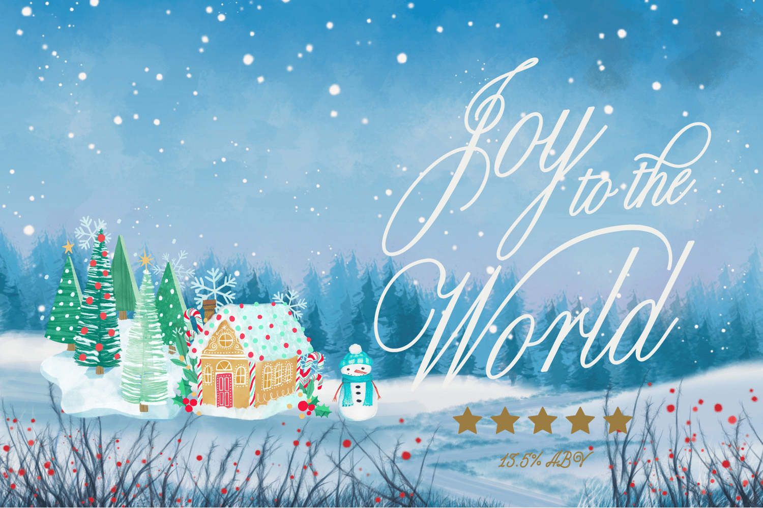 Customizable Adorable Winter Wonderland Sticker Label 6"x4" | Digital Canva Template. Design