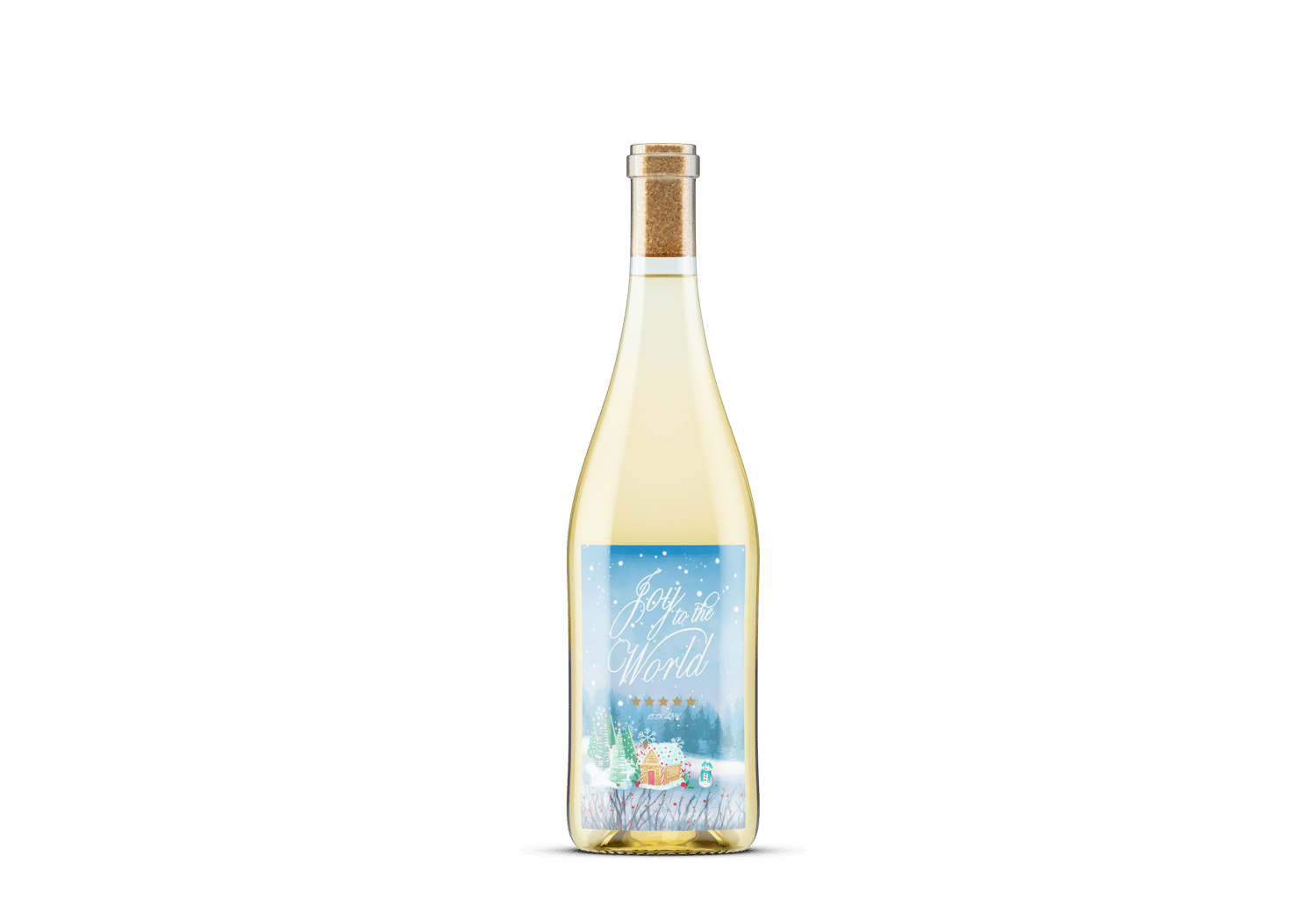 Adorable Winter Wonderland Canva Template Bundle | 6 Customizable Designs | Holiday Season Digital Download. Mock sticker label portrait on white wine bottle