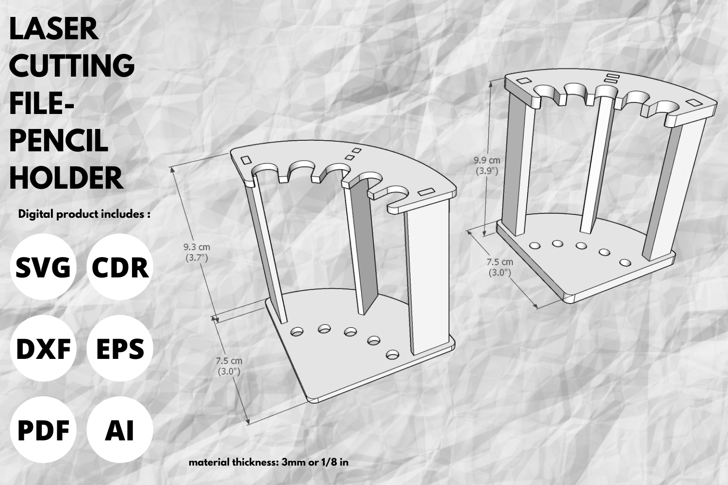 Pencil Holder or Pen Holder | Laser Cutting File | SVG File | Laser Cut