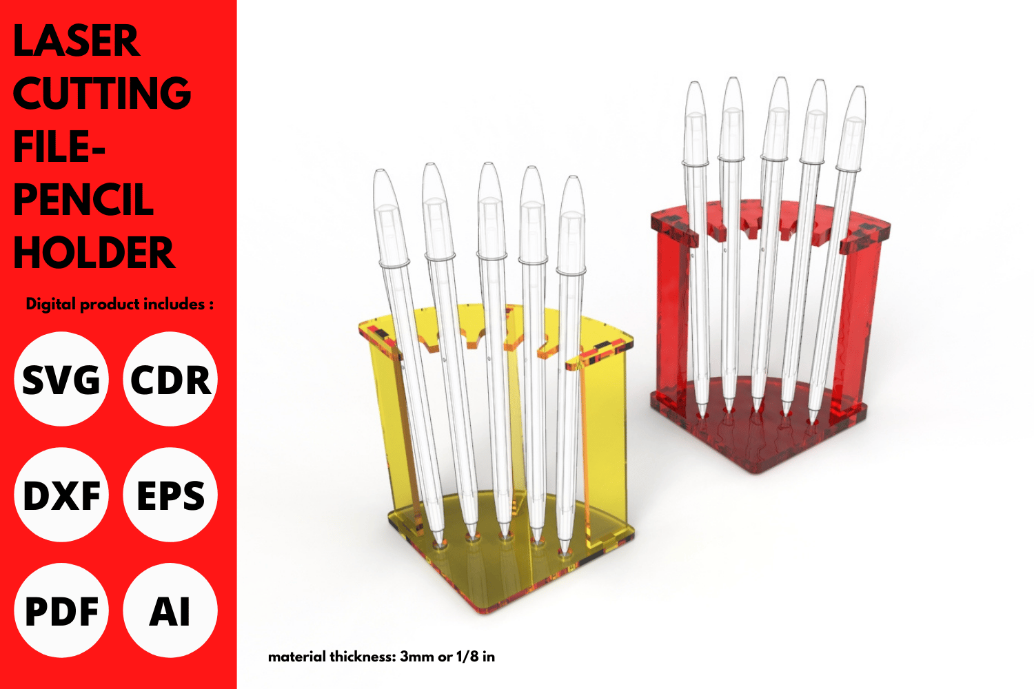Pencil Holder or Pen Holder | Laser Cutting File | SVG File | Laser Cut
