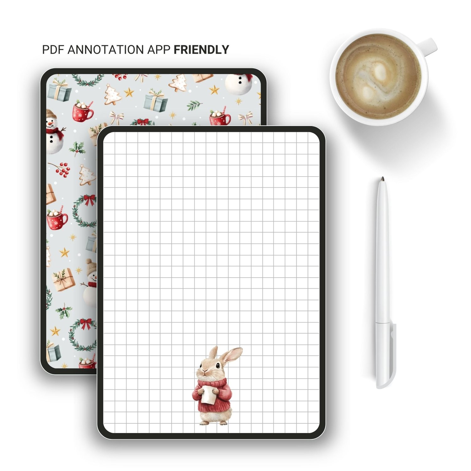 Christmas Notepad | Printable A6 Notepad | Festive Grid Paper