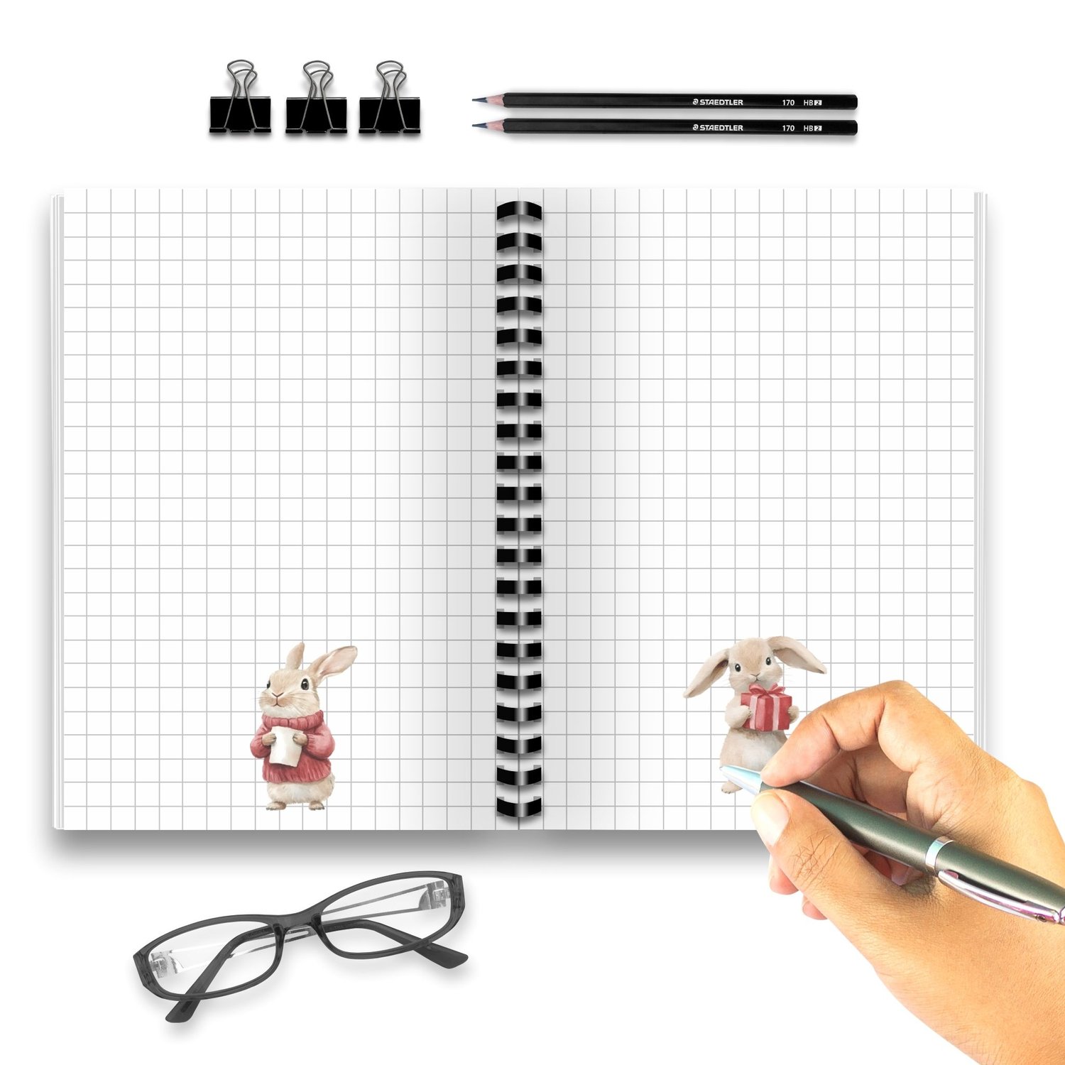 Christmas Notepad | Printable A6 Notepad | Festive Grid Paper