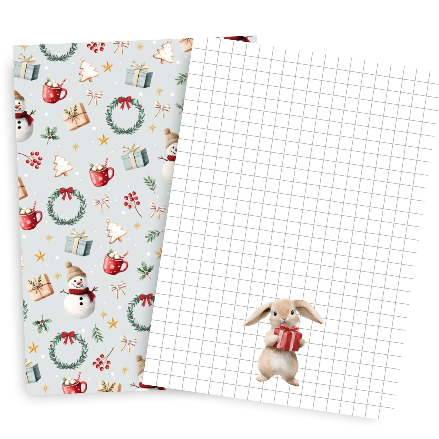 Christmas Notepad | Printable A6 Notepad | Festive Grid Paper